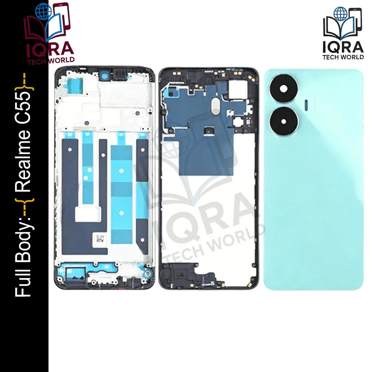 Realme C55 Full Body Housing / Middle Frame Chassis with Back Panel(Green) Replacement Parts Price in Bangladesh - Mobile.com.bd