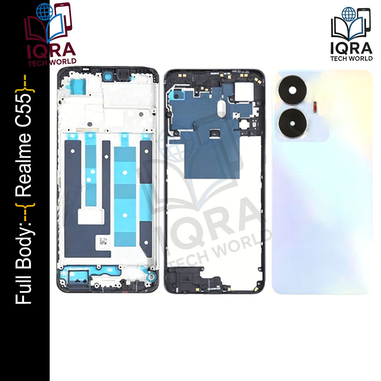 Realme C55 Full Body Housing / Middle Frame Chassis with Back Panel(Gold) Replacement Parts Price in Bangladesh - Mobile.com.bd