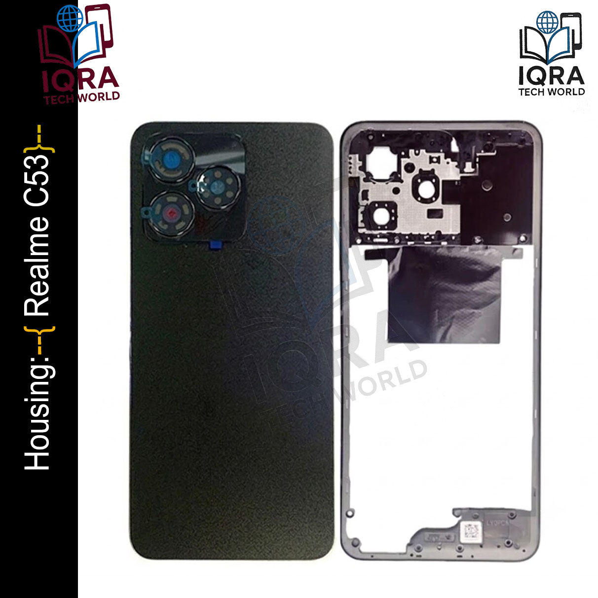 Realme C53 (Backshell) Back Panel with Side Frame Housing(Black) Replacement Parts Price in Bangladesh - Mobile.com.bd