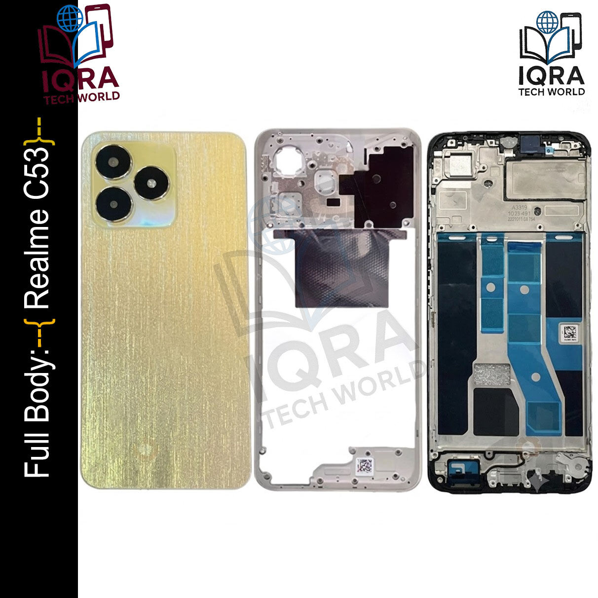 Realme C53 Full Body Housing / Middle Frame Chassis with Back Panel(Gold) Replacement Parts Price in Bangladesh - Mobile.com.bd