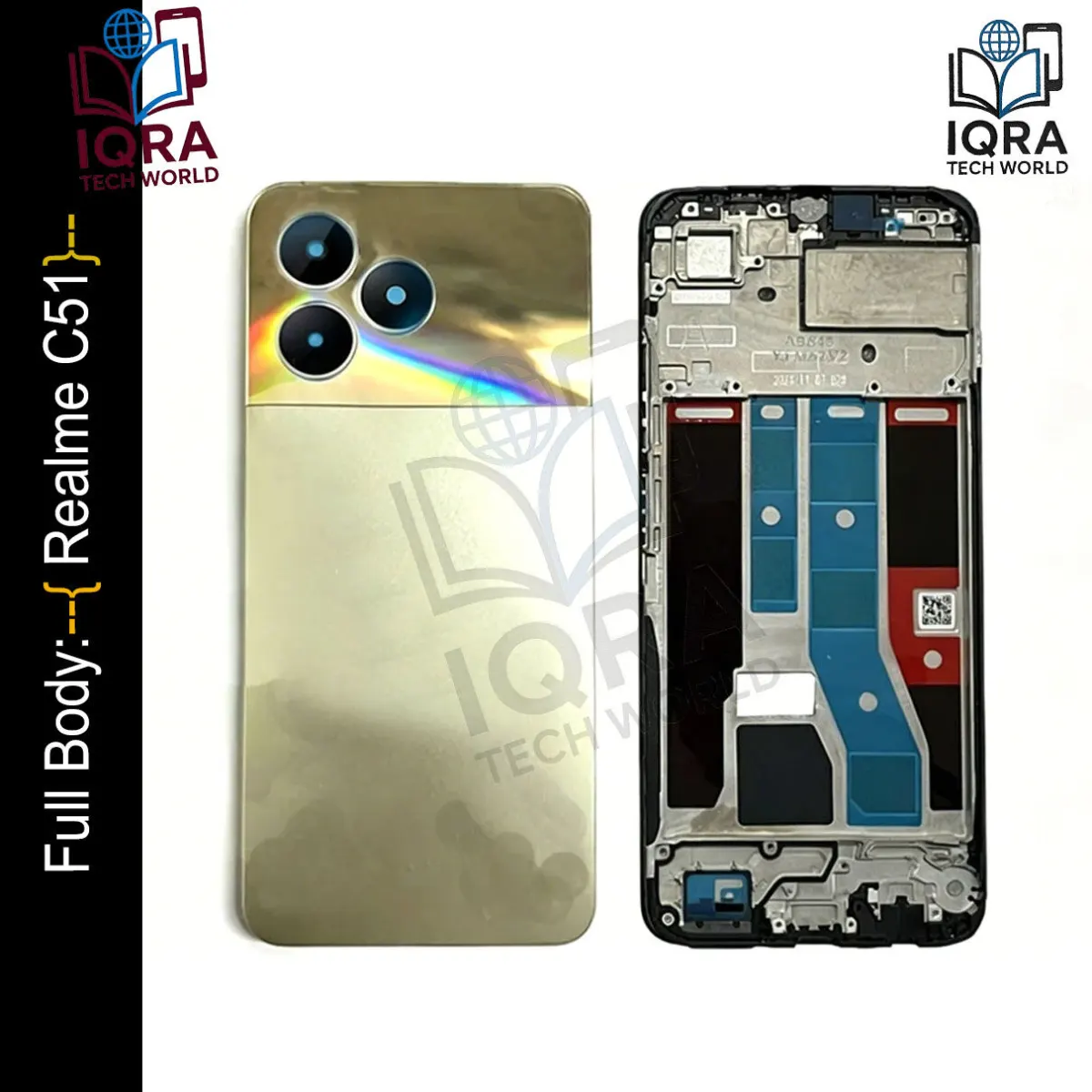 Realme C51Full Body Housing / Middle Frame Chassis with Back Panel(Gold) Replacement Parts Price in Bangladesh - Mobile.com.bd