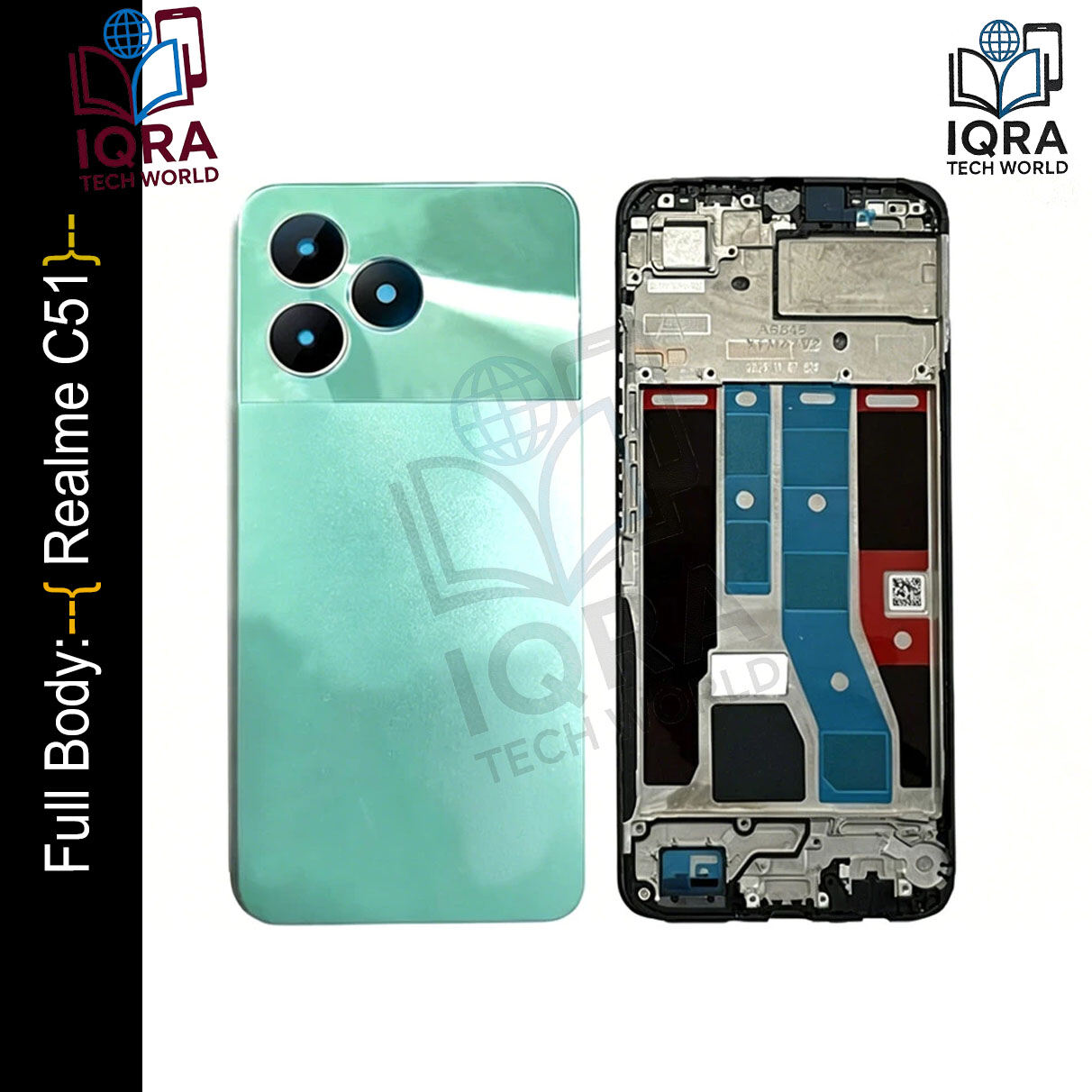 Realme C51Full Body Housing / Middle Frame Chassis with Back Panel(Green) Replacement Parts Price in Bangladesh - Mobile.com.bd
