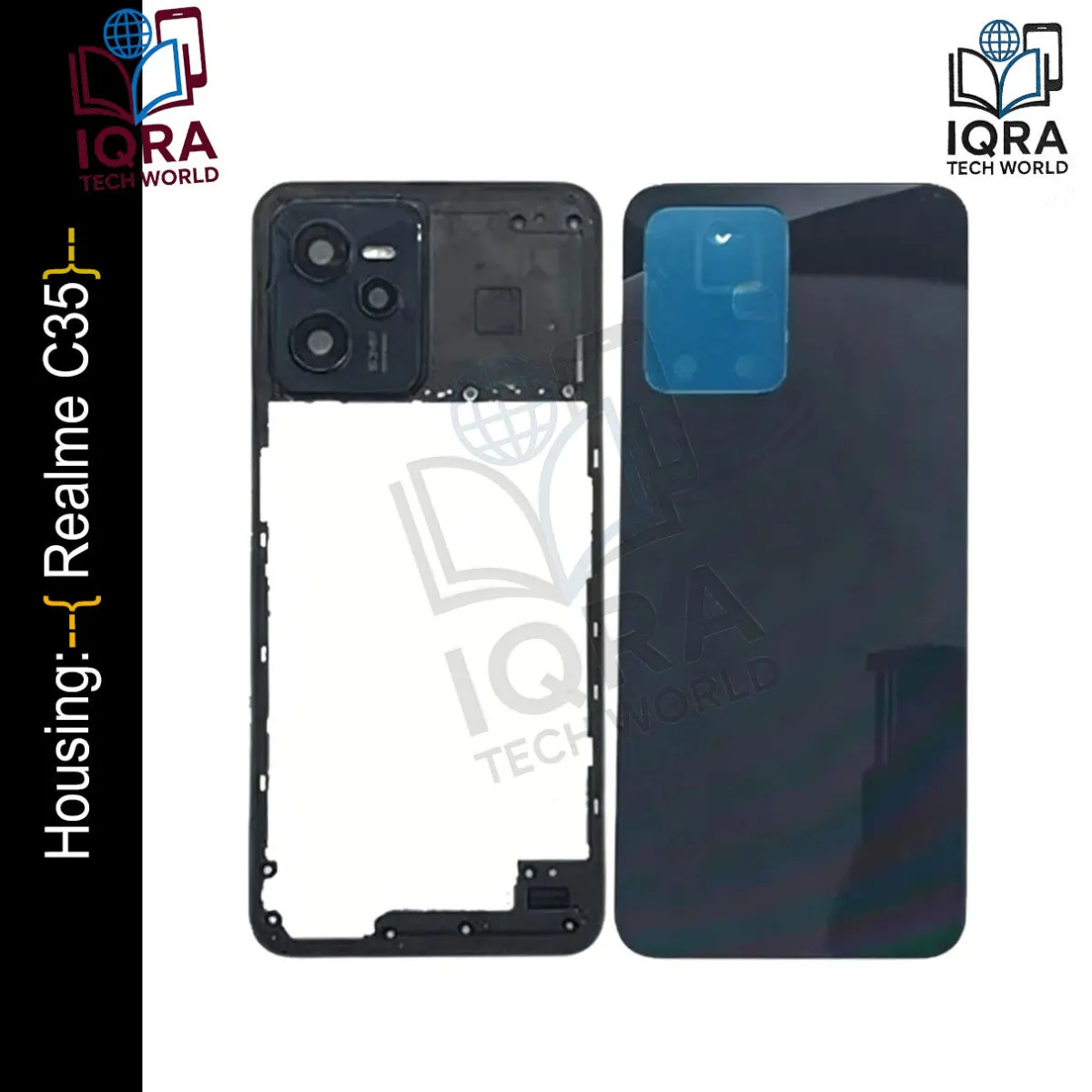 Realme C35 (Backshell) Back Panel with Side Frame Housing(Black) Back Panels & Housings Price in Bangladesh - Mobile.com.bd