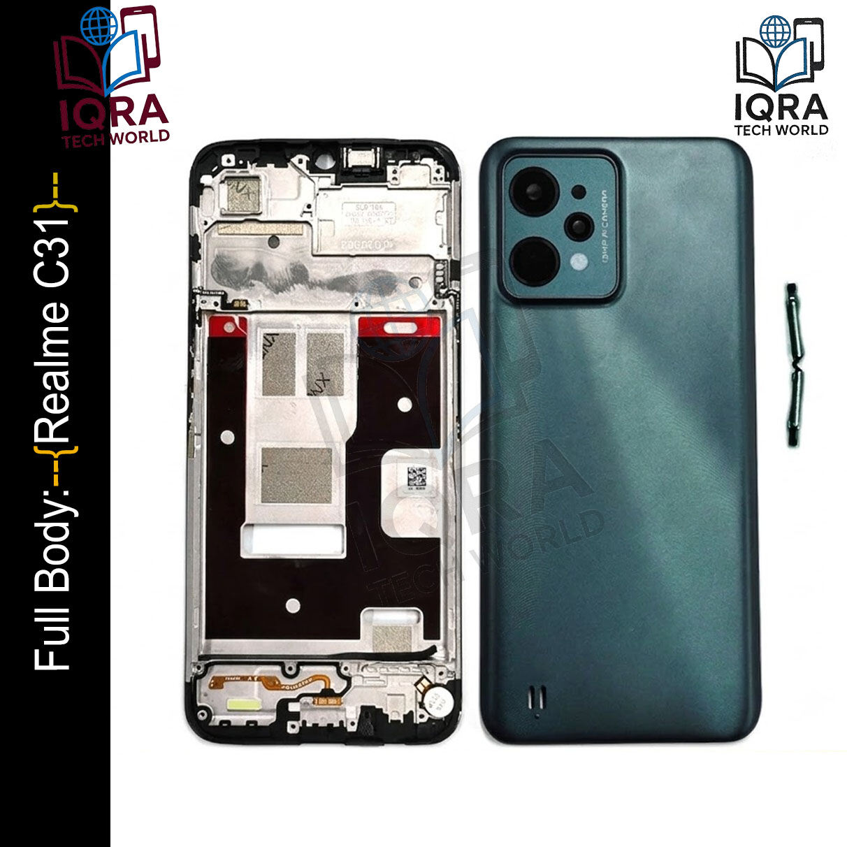 Realme C31 Full Body Housing / Middle Frame Chassis with Back Panel(Black) Replacement Parts Price in Bangladesh - Mobile.com.bd