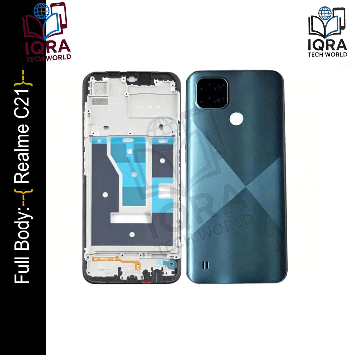 Realme C21Full Body Housing / Middle Frame Chassis with Back Panel(Blue) Replacement Parts Price in Bangladesh - Mobile.com.bd