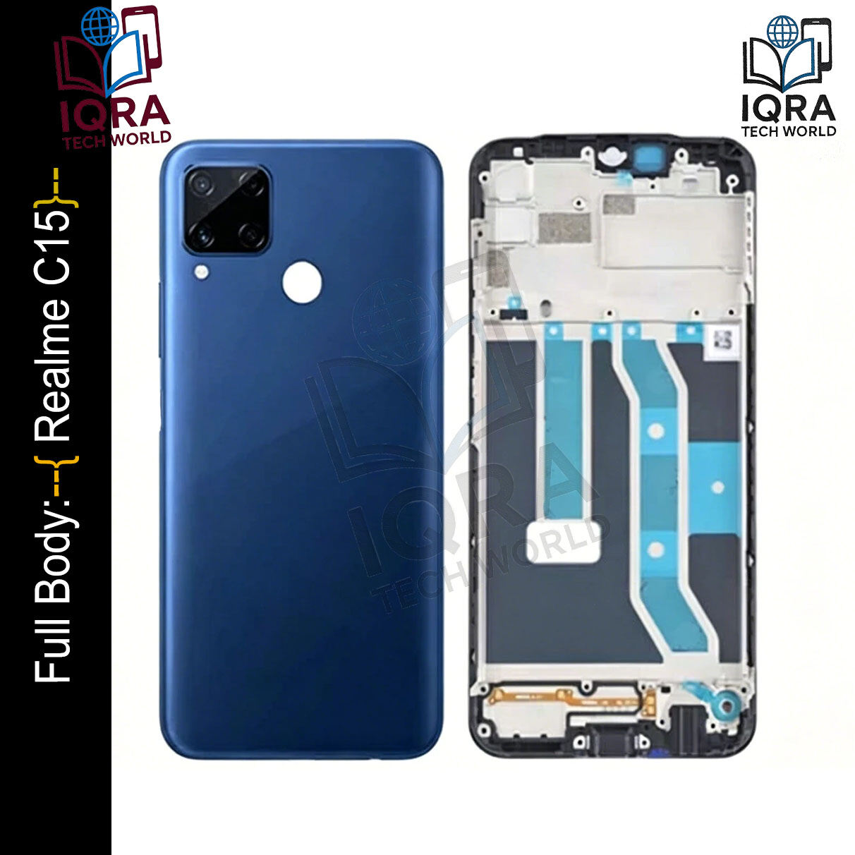 Realme C15 Full Body Housing / Middle Frame Chassis with Back Panel(Blue) Replacement Parts Price in Bangladesh - Mobile.com.bd