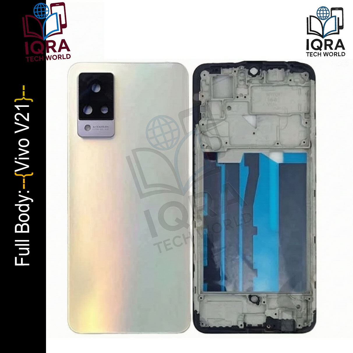 Vivo V21 Full Body Housing / Middle Frame Chassis with Back Panel(White) Replacement Parts Price in Bangladesh - Mobile.com.bd