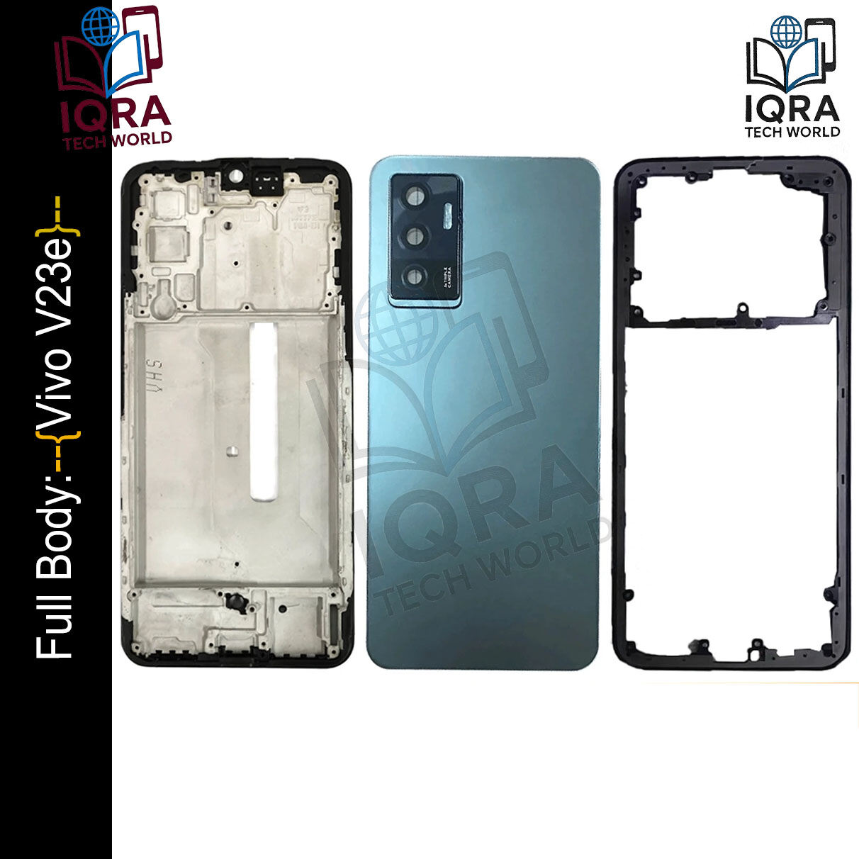 Vivo V23e Full Body Housing / Middle Frame Chassis with Back Panel(Black) Replacement Parts Price in Bangladesh - Mobile.com.bd
