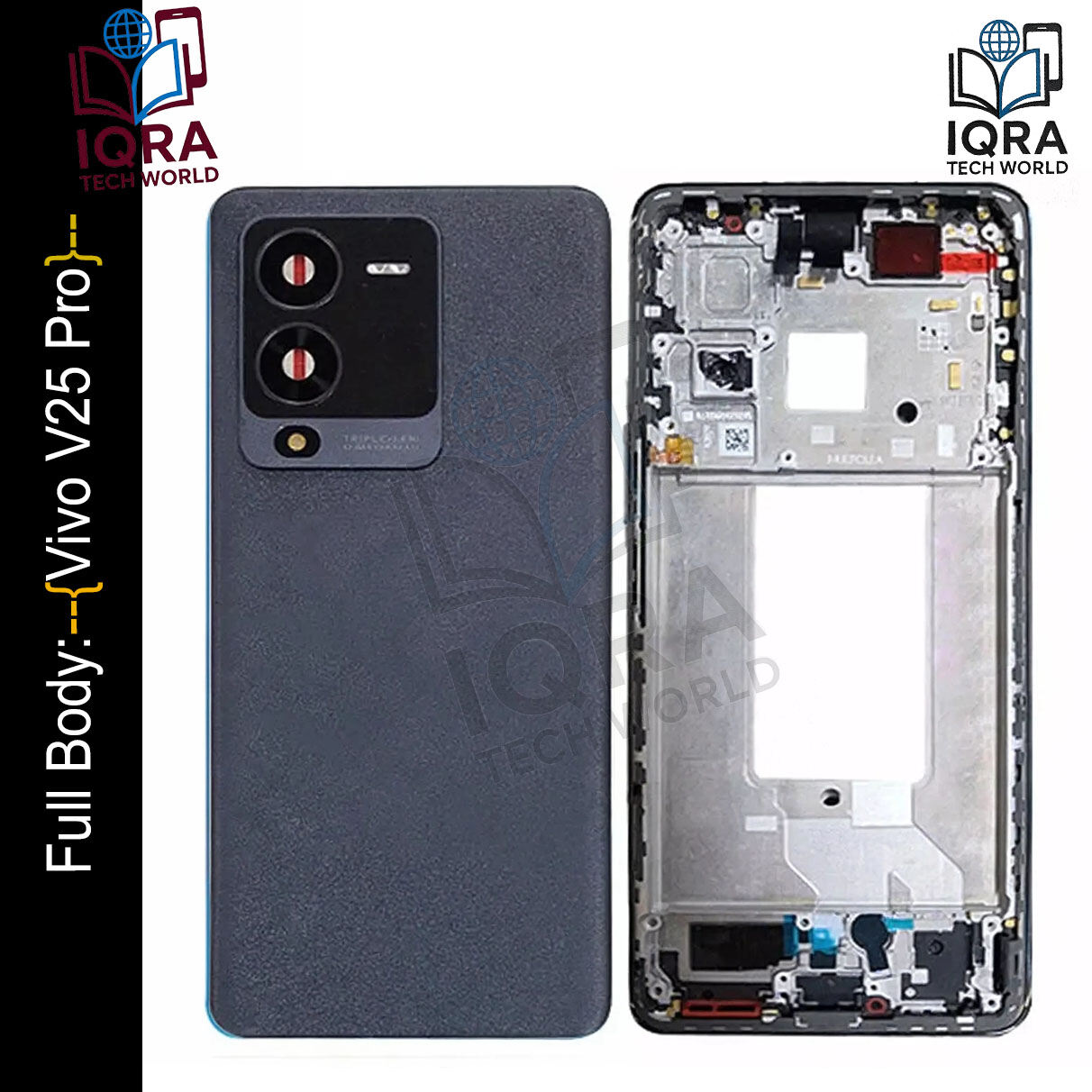 Vivo V25 Pro Full Body Housing / Middle Frame Chassis with Back Panel(Black) Replacement Parts Price in Bangladesh - Mobile.com.bd