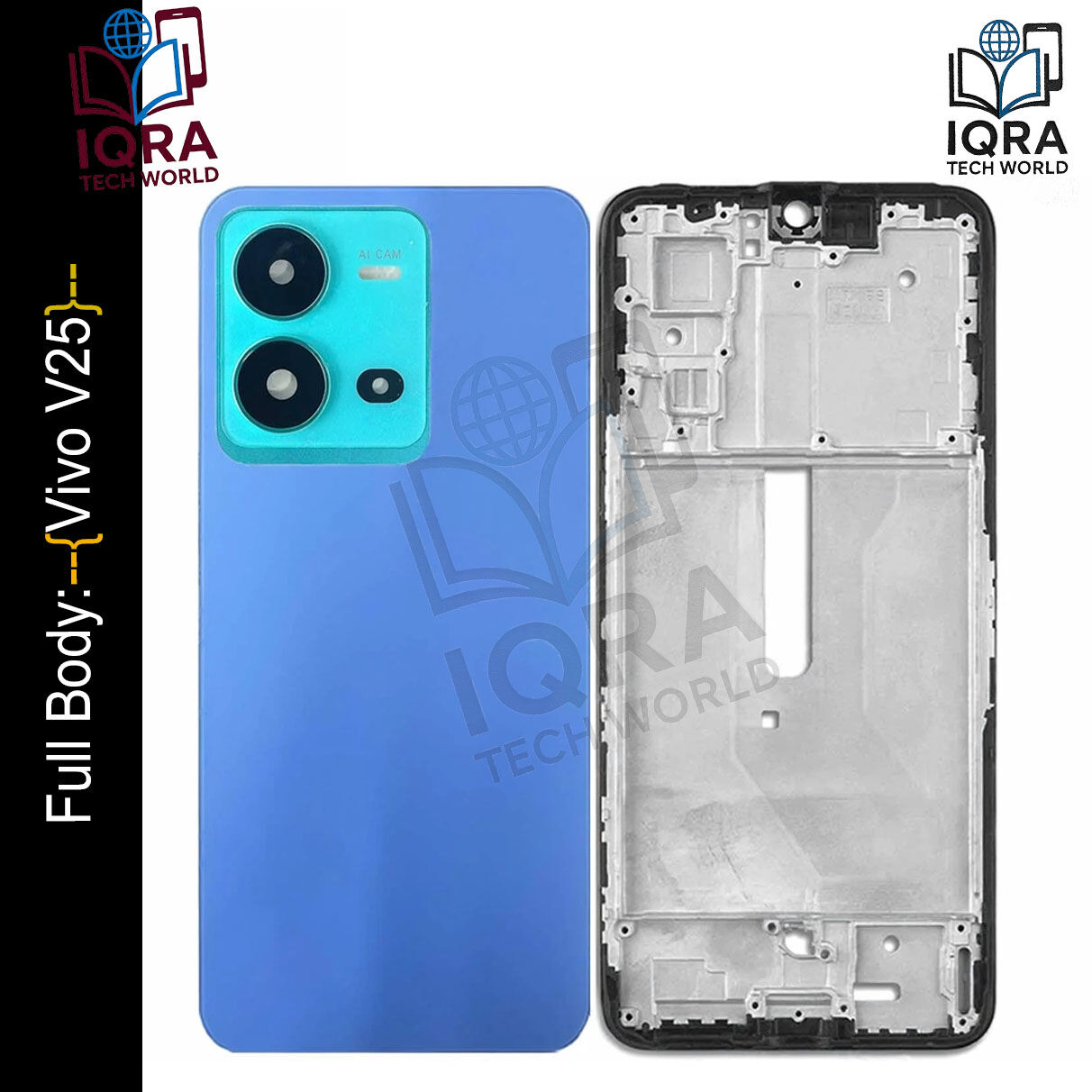 Vivo V25 Full Body Housing / Middle Frame Chassis with Back Panel(Blue) Replacement Parts Price in Bangladesh - Mobile.com.bd