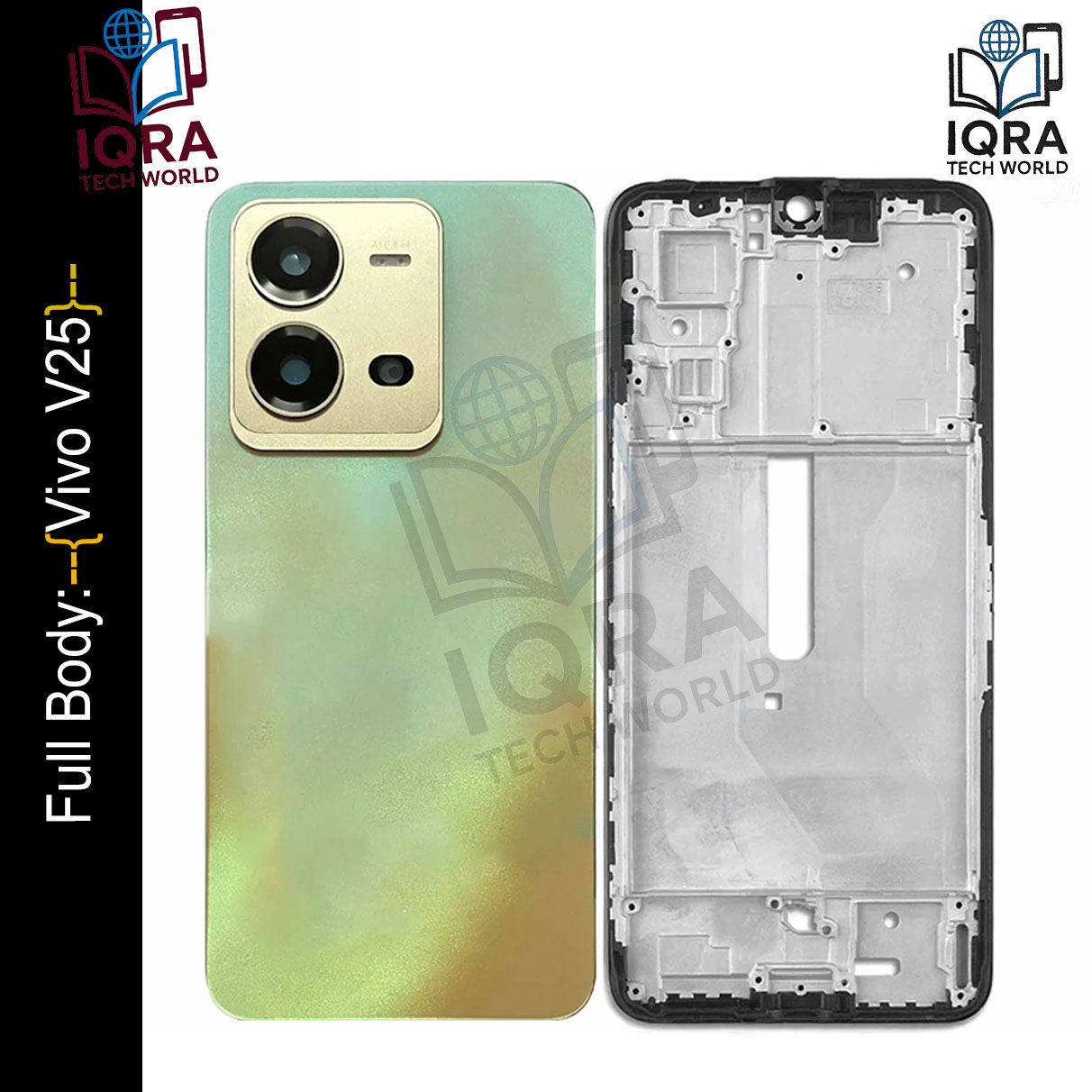 Vivo V25 Full Body Housing / Middle Frame Chassis with Back Panel(Gold) Replacement Parts Price in Bangladesh - Mobile.com.bd