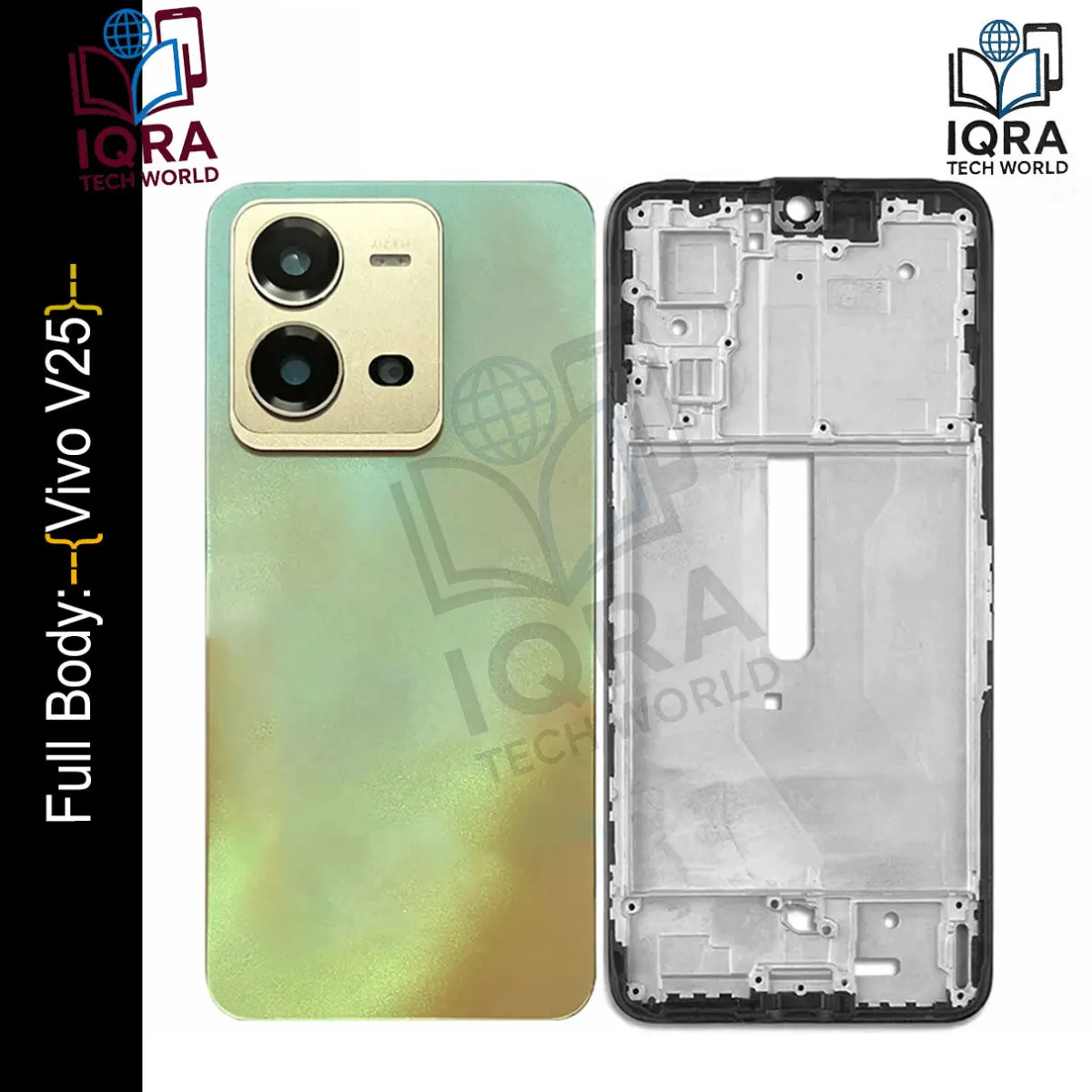 Vivo V25 Full Body Housing / Middle Frame Chassis with Back Panel(Gold) Replacement Parts Price in Bangladesh - Mobile.com.bd