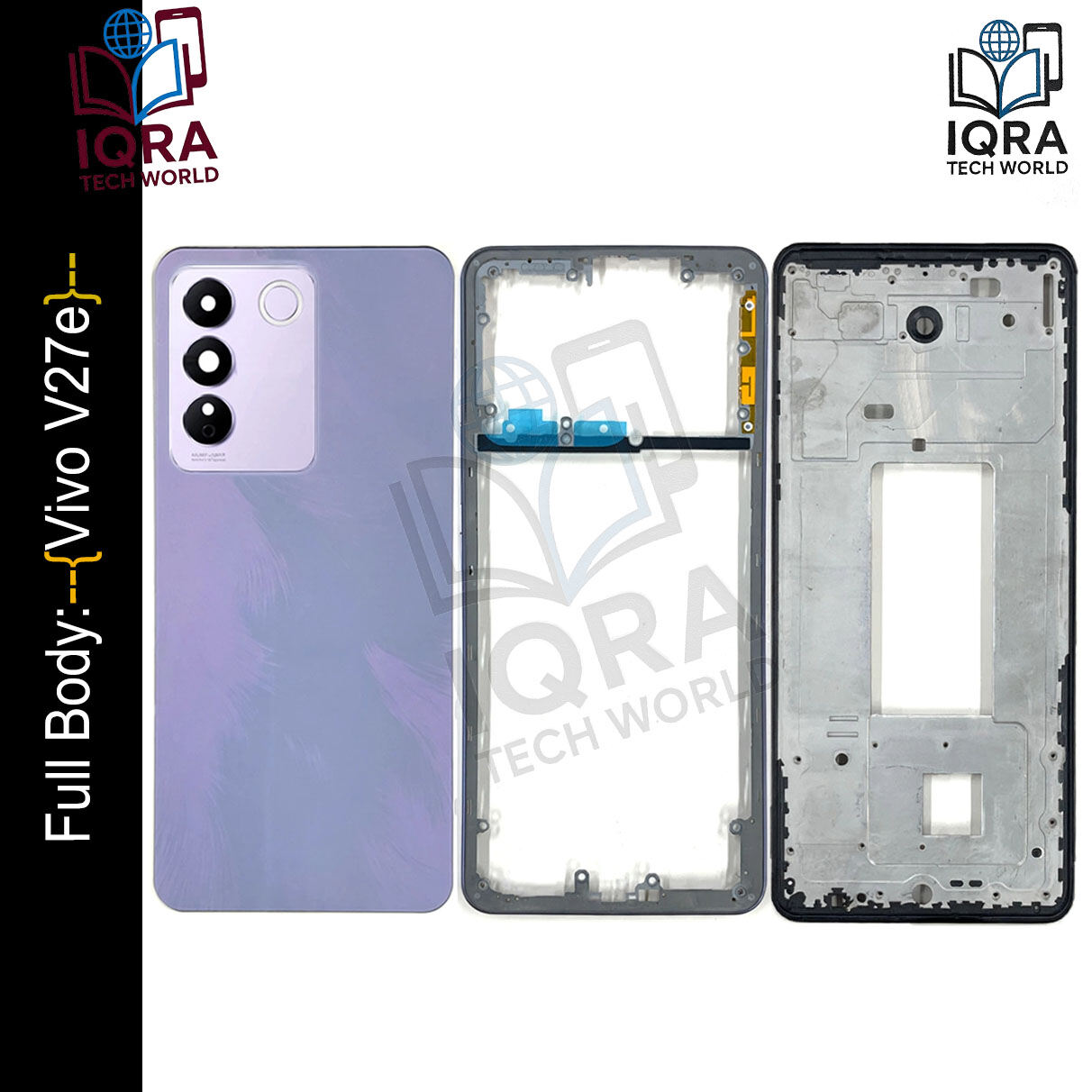 Vivo V27e Full Body Housing / Middle Frame Chassis with Back Panel(Purple) Replacement Parts Price in Bangladesh - Mobile.com.bd