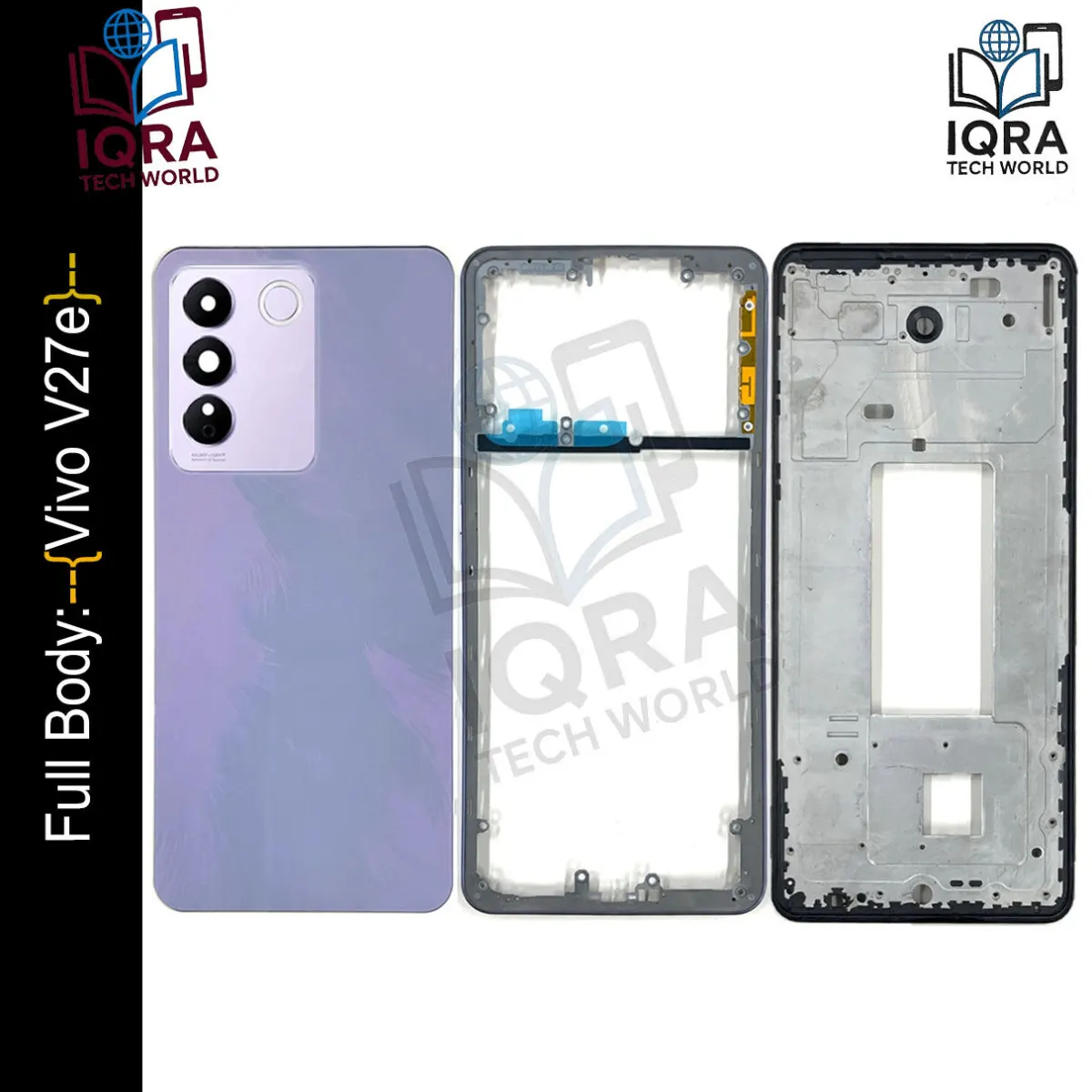 Vivo V27e Full Body Housing / Middle Frame Chassis with Back Panel(Purple) Replacement Parts Price in Bangladesh - Mobile.com.bd