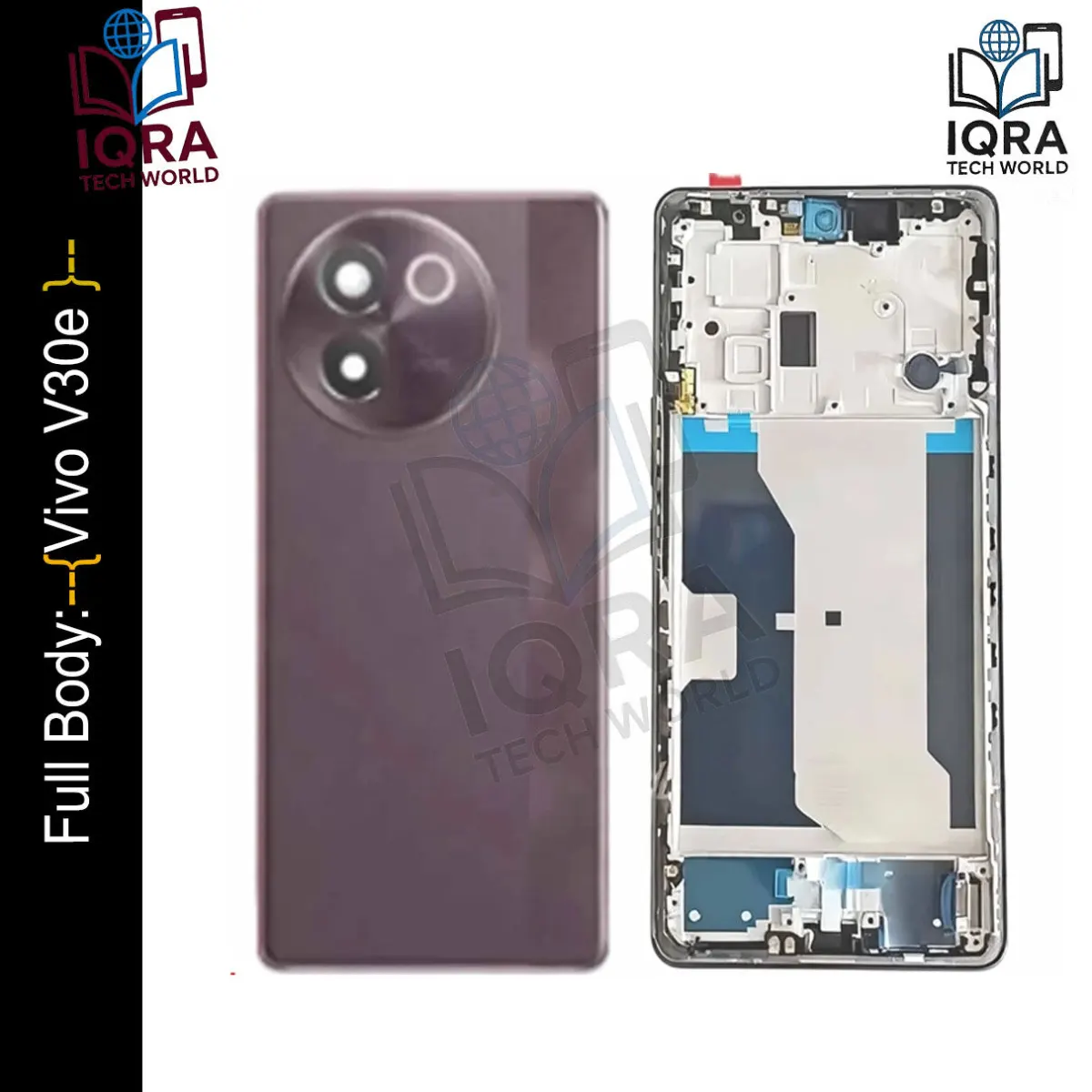 Vivo V30e Full Body Housing / Middle Frame Chassis with Back Panel(Black) Replacement Parts Price in Bangladesh - Mobile.com.bd