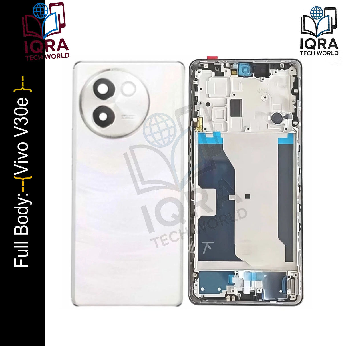 Vivo V30e Full Body Housing / Middle Frame Chassis with Back Panel(White) Replacement Parts Price in Bangladesh - Mobile.com.bd