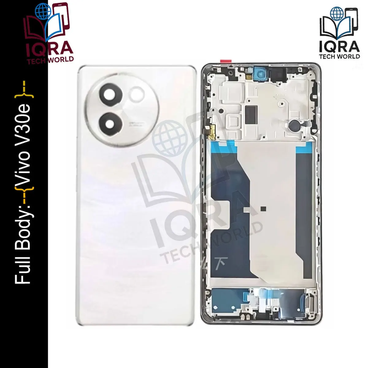 Vivo V30e Full Body Housing / Middle Frame Chassis with Back Panel(White) Replacement Parts Price in Bangladesh - Mobile.com.bd