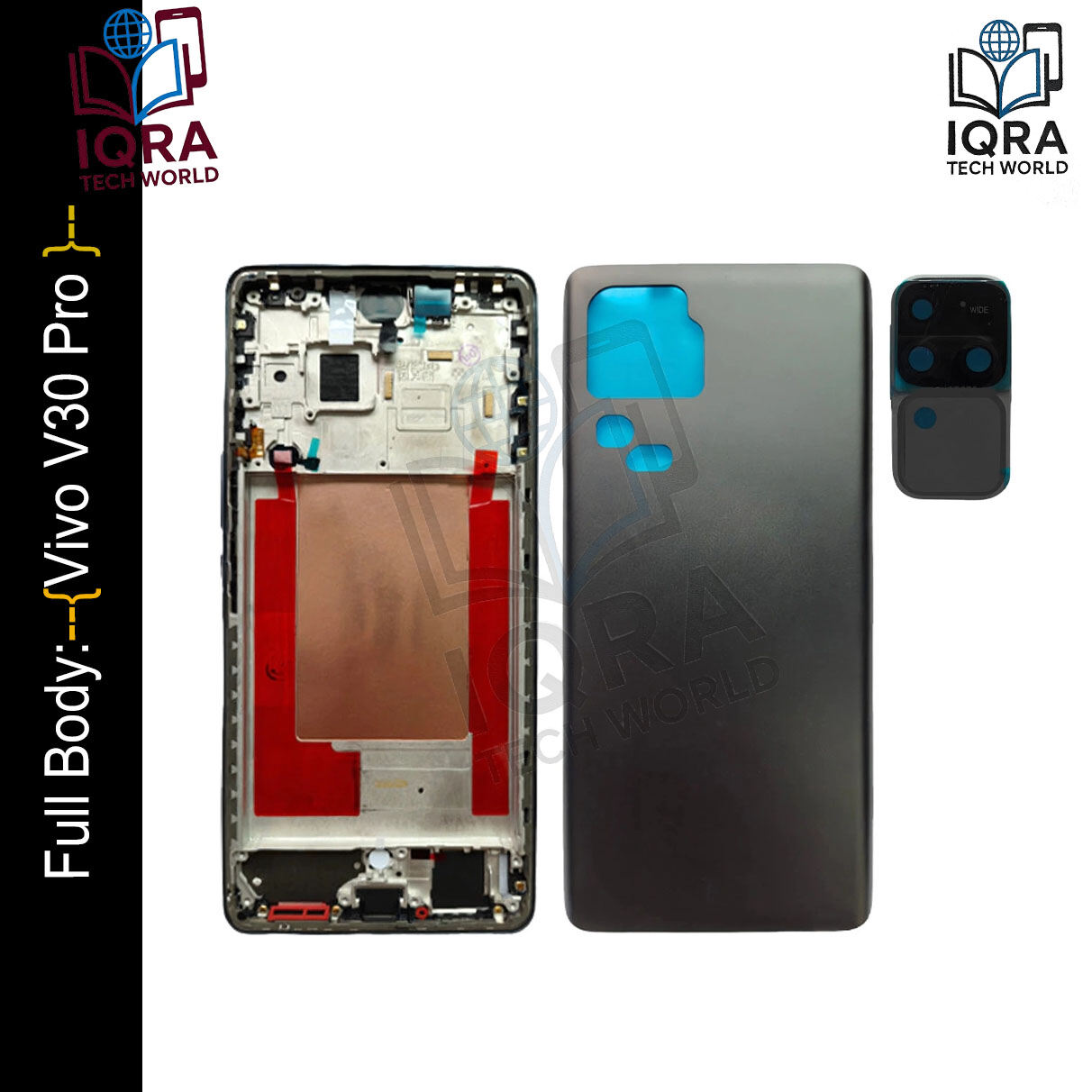 Vivo V30 Pro Full Body Housing / Middle Frame Chassis with Back Panel(Black) Replacement Parts Price in Bangladesh - Mobile.com.bd