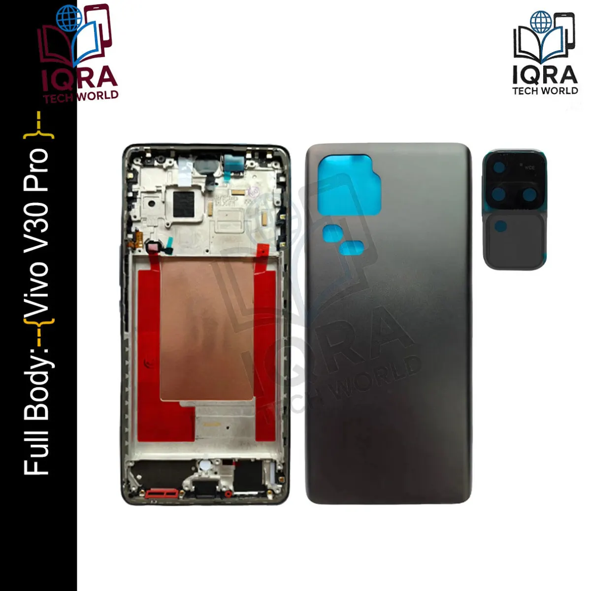 Vivo V30 Pro Full Body Housing / Middle Frame Chassis with Back Panel(Black) Replacement Parts Price in Bangladesh - Mobile.com.bd