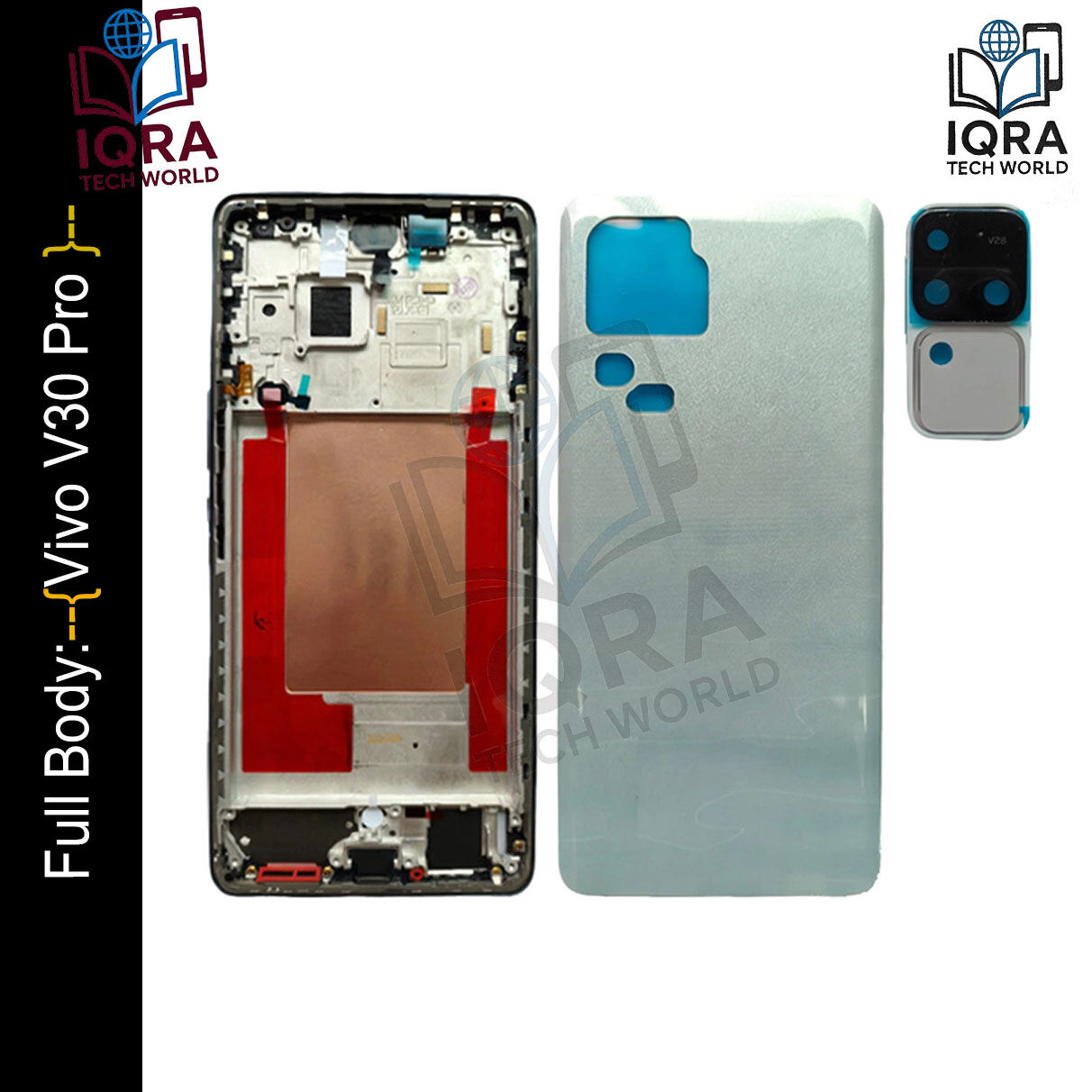 Vivo V30 Pro Full Body Housing / Middle Frame Chassis with Back Panel(White) Replacement Parts Price in Bangladesh - Mobile.com.bd