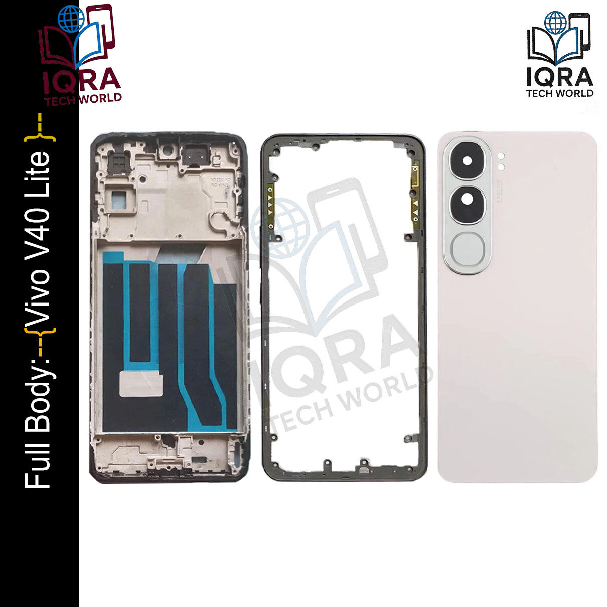 Vivo V40 Lite Full Body Housing / Middle Frame Chassis with Back Panel(Silver) Replacement Parts Price in Bangladesh - Mobile.com.bd