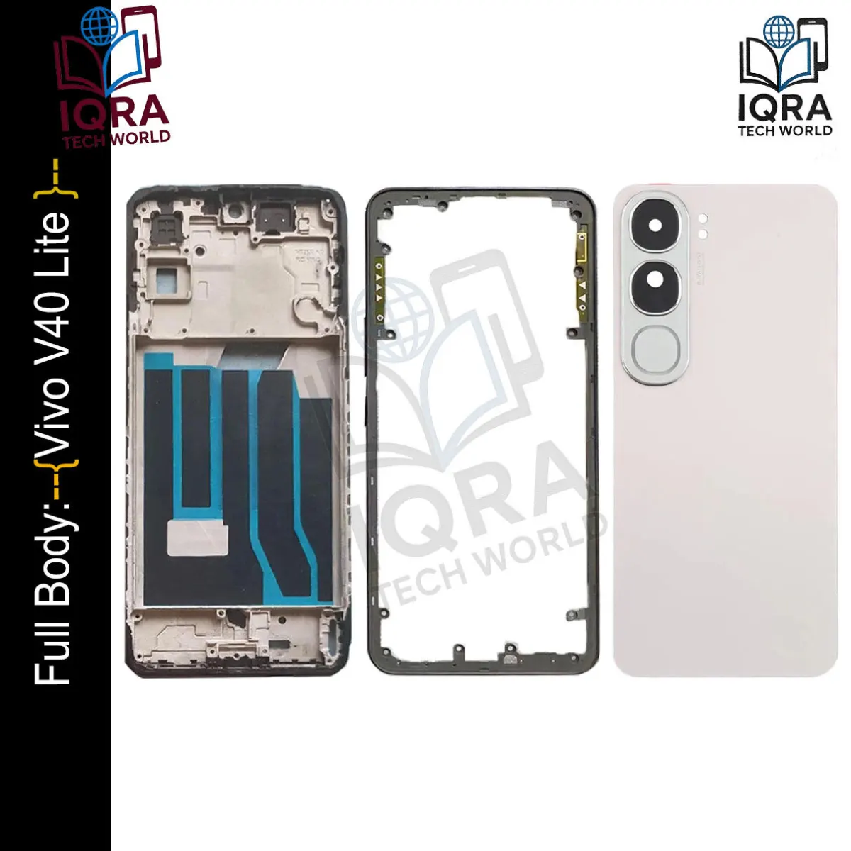 Vivo V40 Lite Full Body Housing / Middle Frame Chassis with Back Panel(Silver) Replacement Parts Price in Bangladesh - Mobile.com.bd
