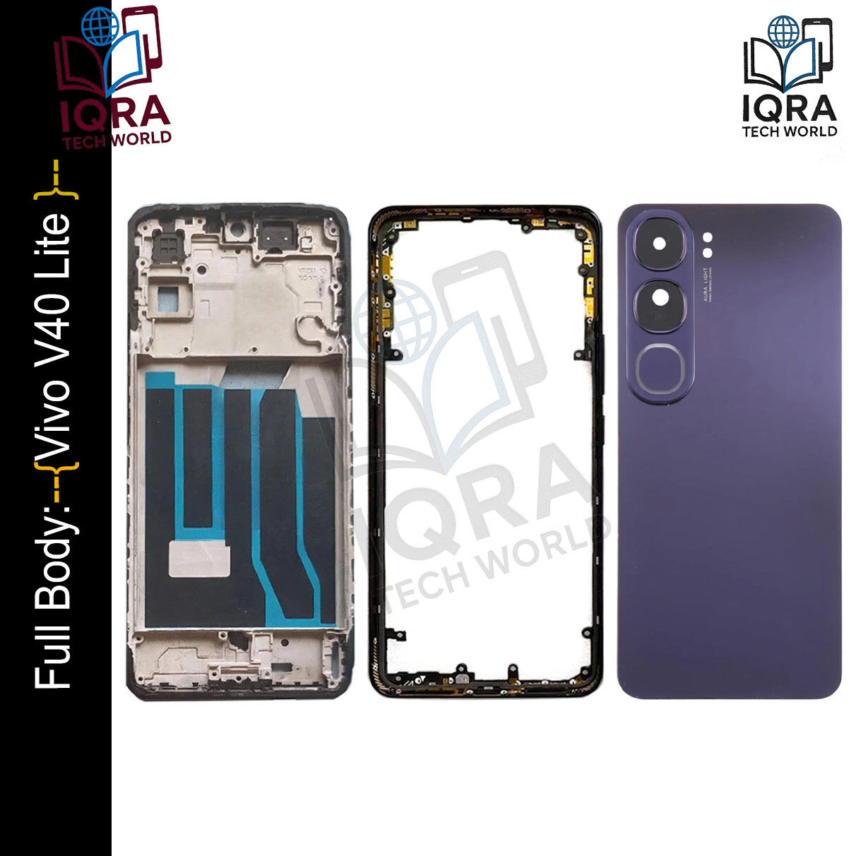 Vivo V40 Lite Full Body Housing / Middle Frame Chassis with Back Panel(Purple) Replacement Parts Price in Bangladesh - Mobile.com.bd