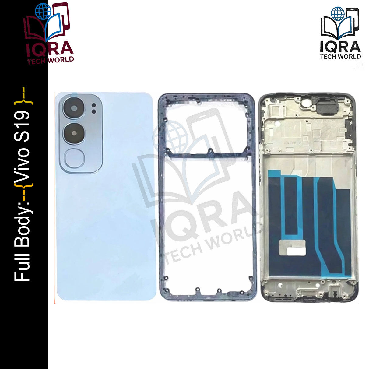 Vivo S19 Full Body Housing / Middle Frame Chassis with Back Panel(Blue) Replacement Parts Price in Bangladesh - Mobile.com.bd