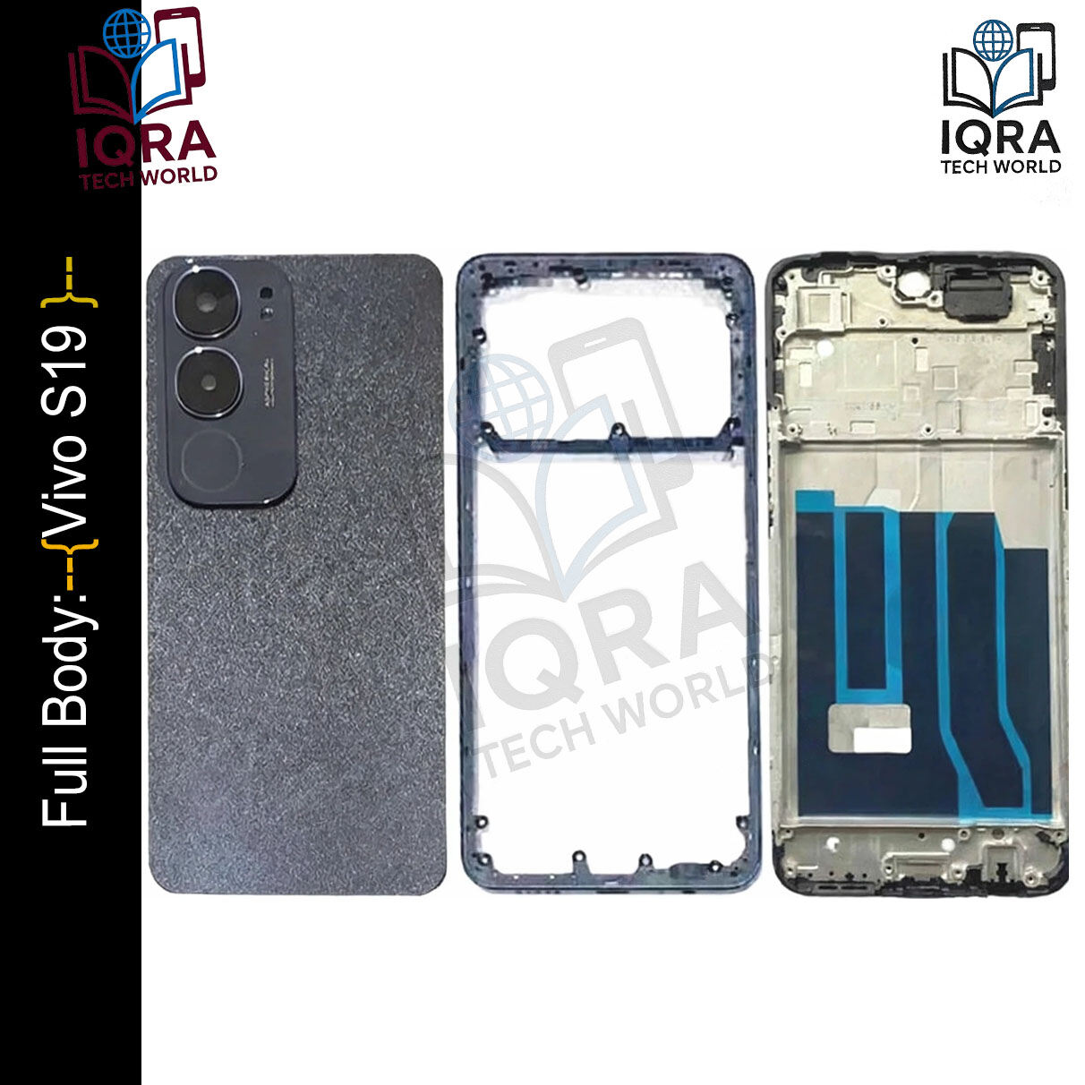 Vivo S19 Full Body Housing / Middle Frame Chassis with Back Panel(Black) Replacement Parts Price in Bangladesh - Mobile.com.bd