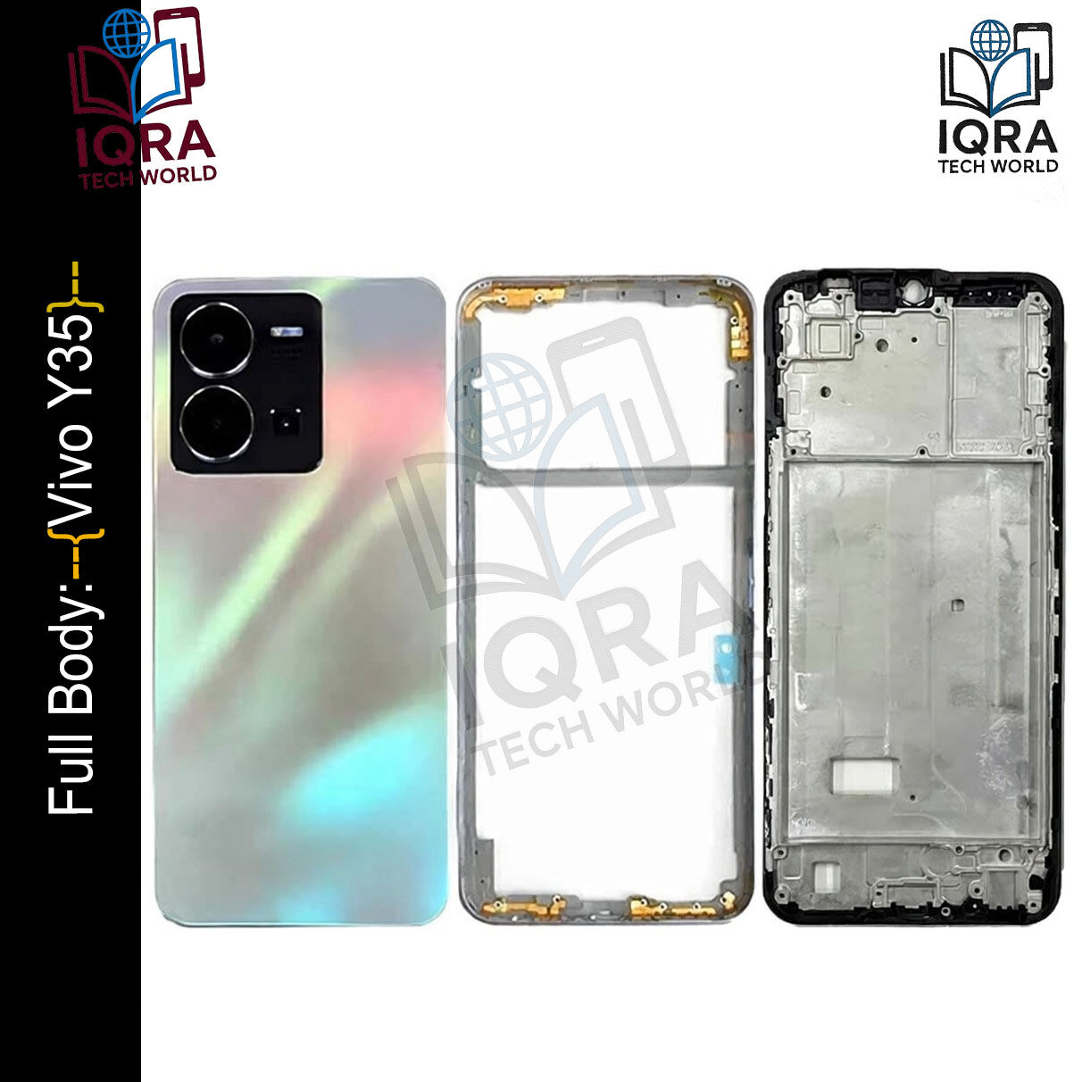 Vivo Y35 Full Body Housing / Middle Frame Chassis with Back Panel(Silver) Replacement Parts Price in Bangladesh - Mobile.com.bd
