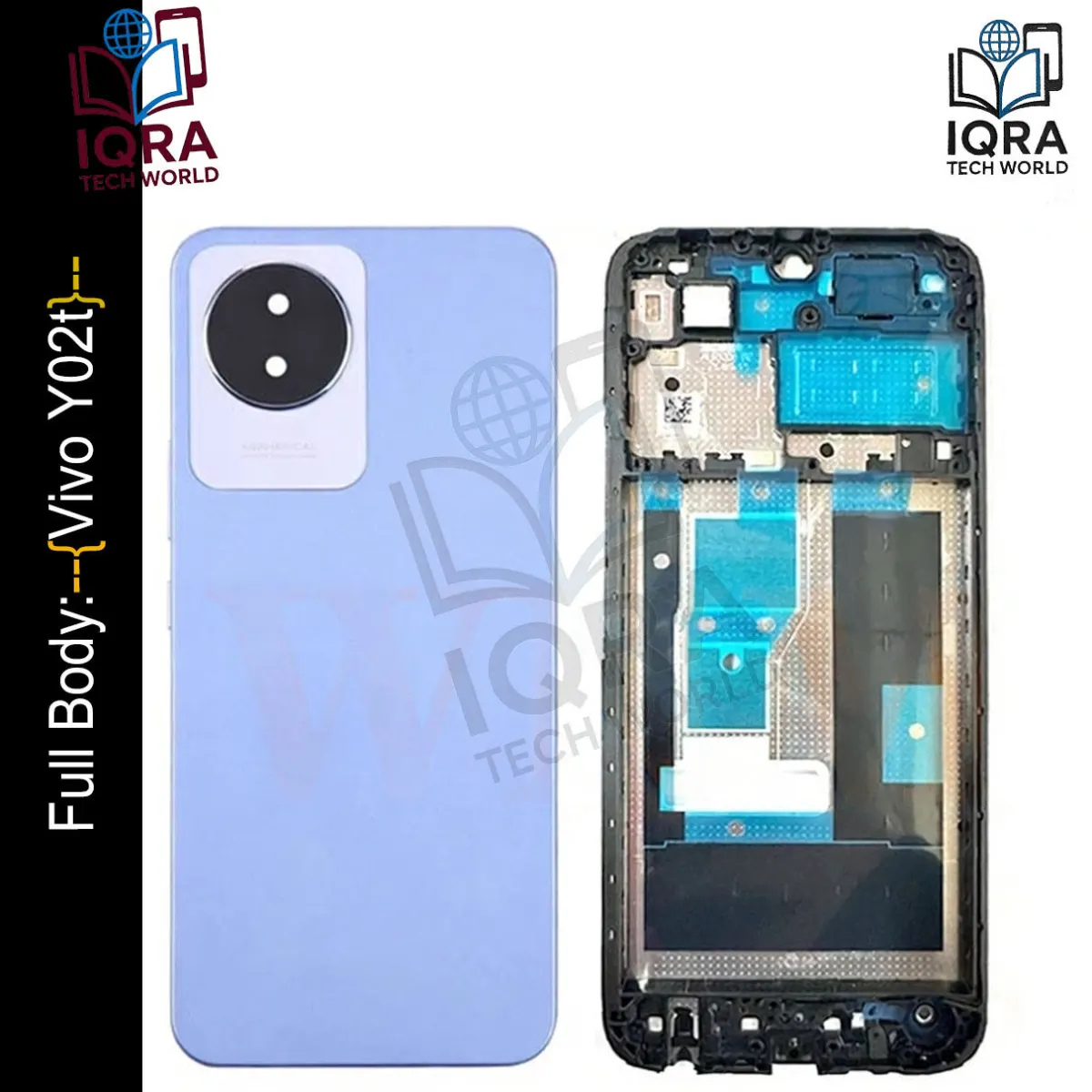 Vivo Y02t Full Body Housing / Middle Frame Chassis with Back Panel(Blue) Replacement Parts Price in Bangladesh - Mobile.com.bd