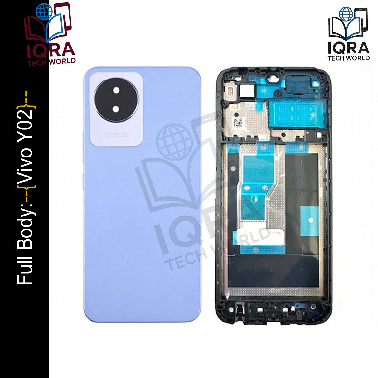 Vivo Y02 Full Body Housing / Middle Frame Chassis with Back Panel(Blue) Replacement Parts Price in Bangladesh - Mobile.com.bd