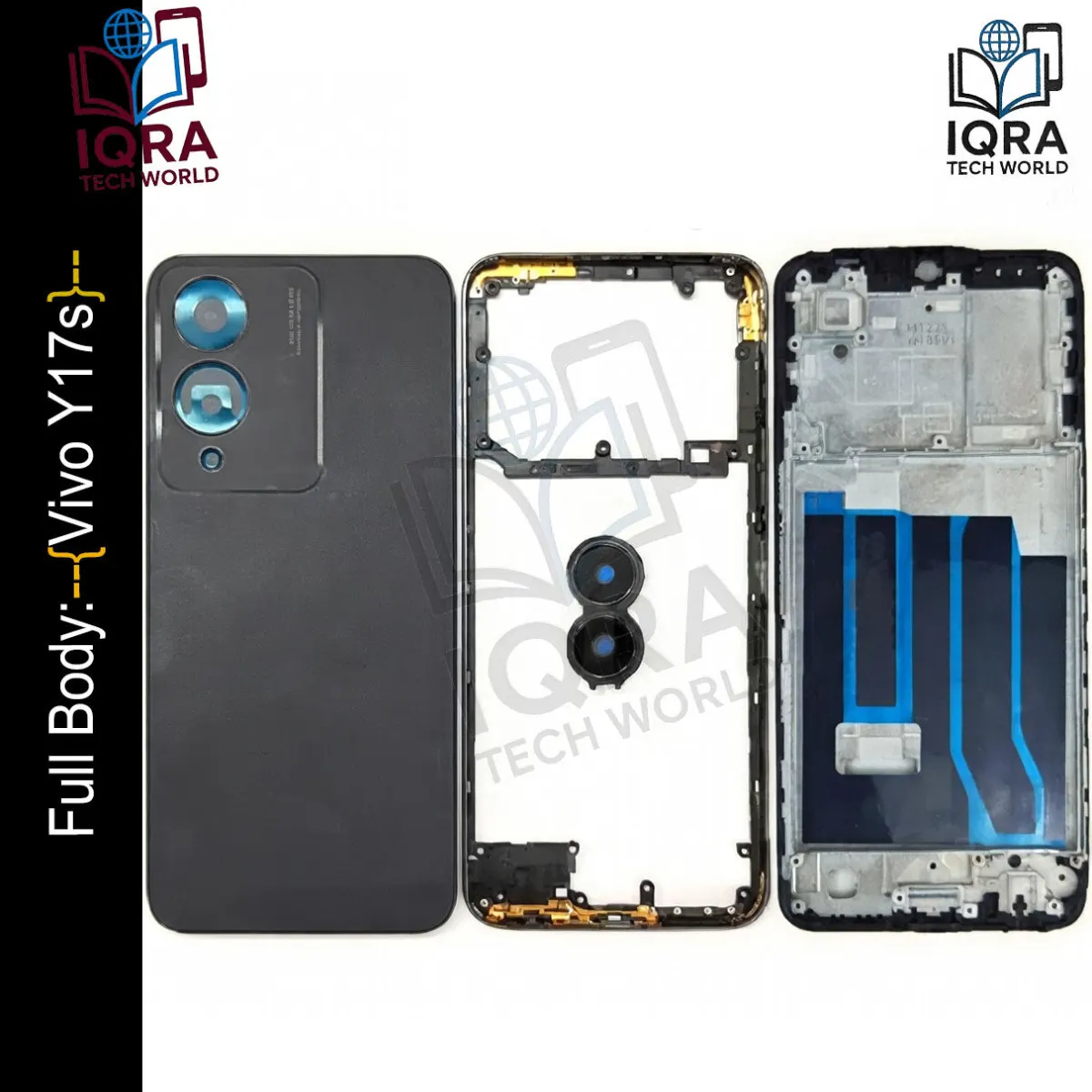 Vivo Y17s Full Body Housing / Middle Frame Chassis with Back Panel(Black) Replacement Parts Price in Bangladesh - Mobile.com.bd