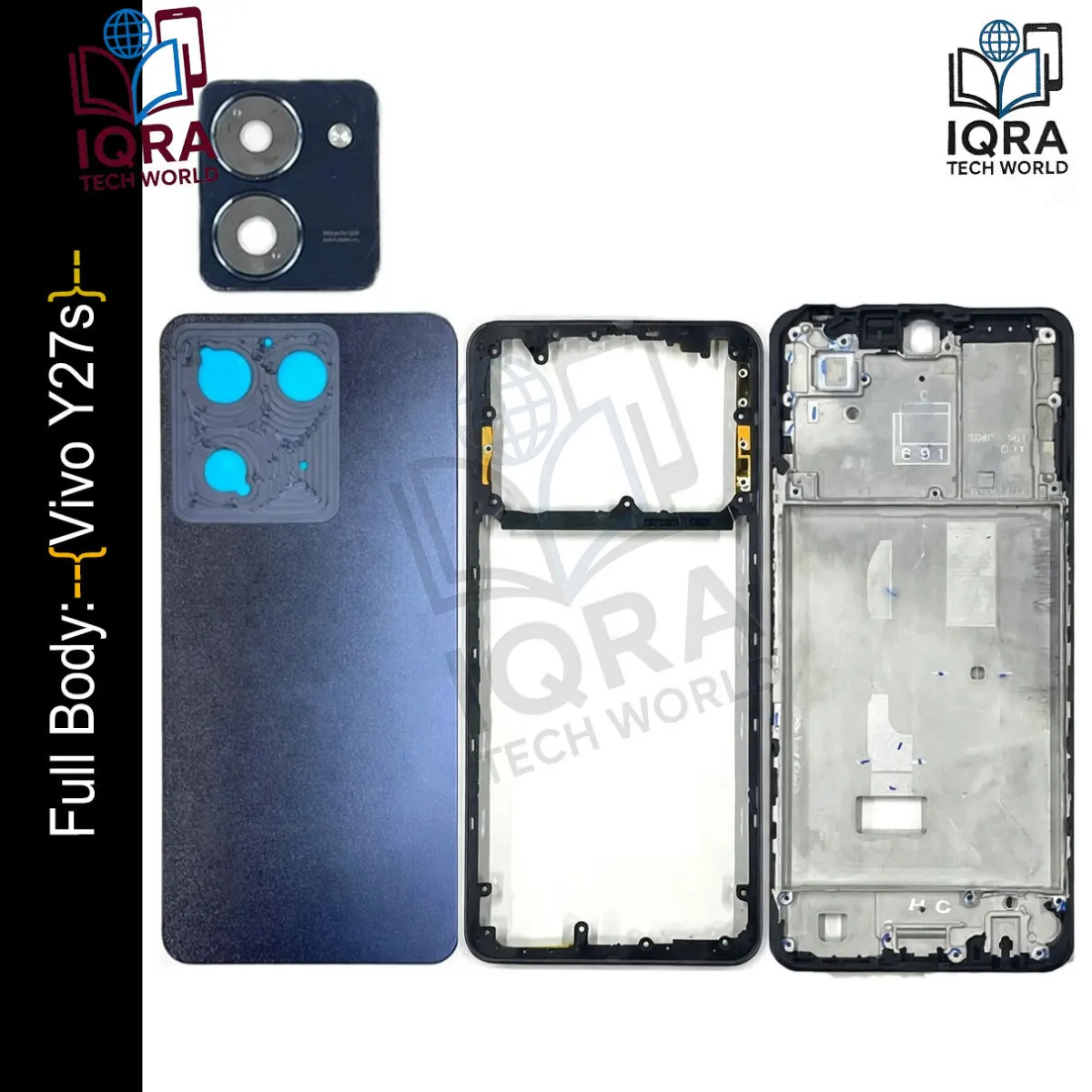 Vivo Y27s Full Body Housing / Middle Frame Chassis with Back Panel(Black) Replacement Parts Price in Bangladesh - Mobile.com.bd