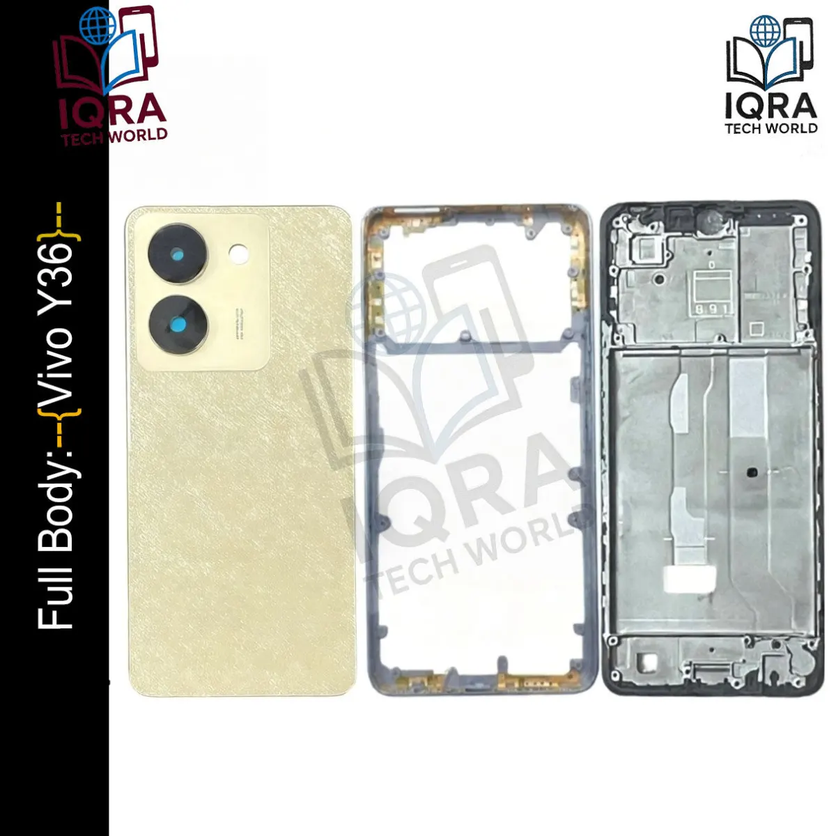 Vivo Y36 Full Body Housing / Middle Frame Chassis with Back Panel(Gold) Replacement Parts Price in Bangladesh - Mobile.com.bd