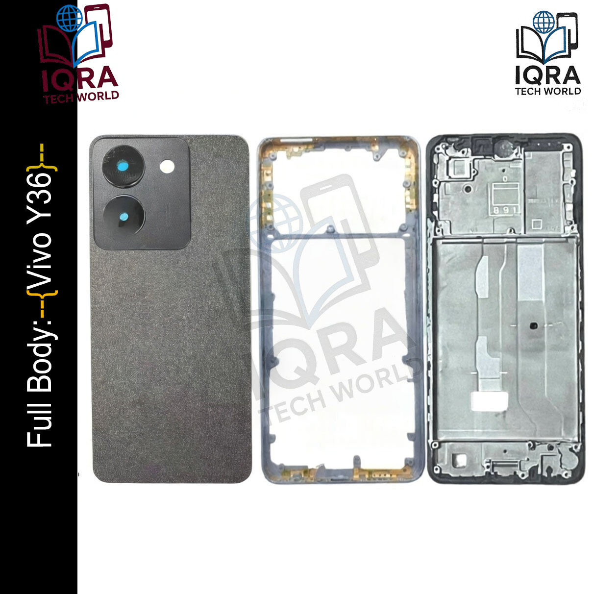 Vivo Y36 Full Body Housing / Middle Frame Chassis with Back Panel(Black) Replacement Parts Price in Bangladesh - Mobile.com.bd