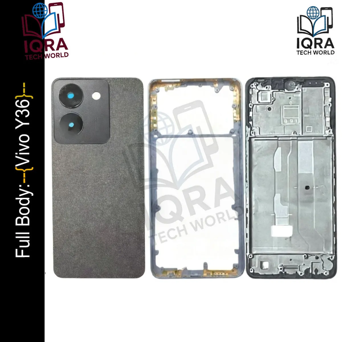 Vivo Y36 Full Body Housing / Middle Frame Chassis with Back Panel(Black) Replacement Parts Price in Bangladesh - Mobile.com.bd