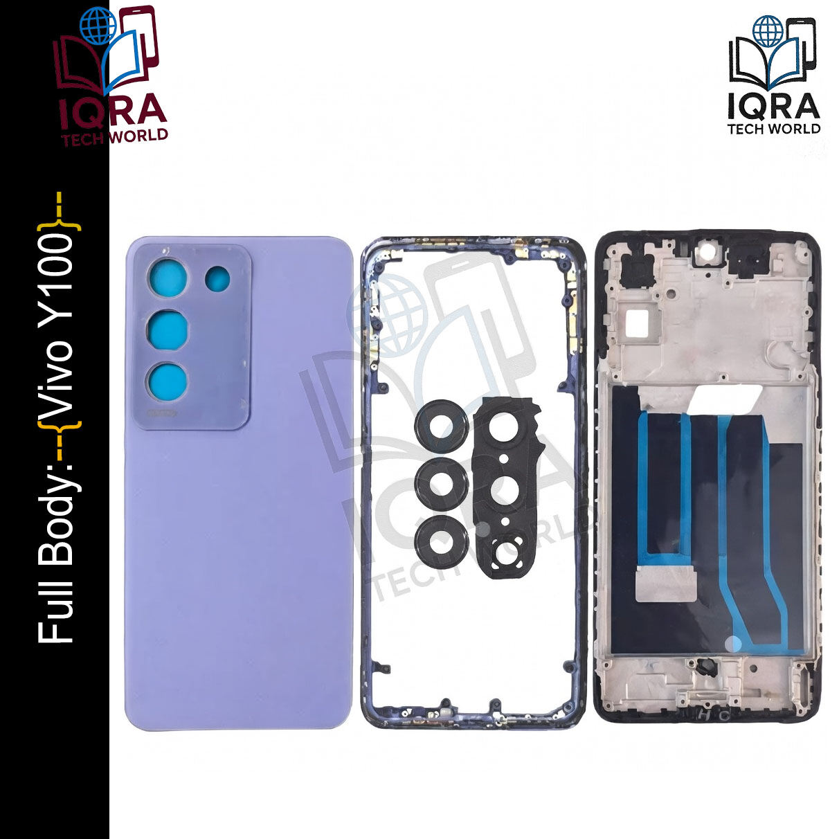 Vivo Y100 Full Body Housing / Middle Frame Chassis with Back Panel(Purple) Replacement Parts Price in Bangladesh - Mobile.com.bd
