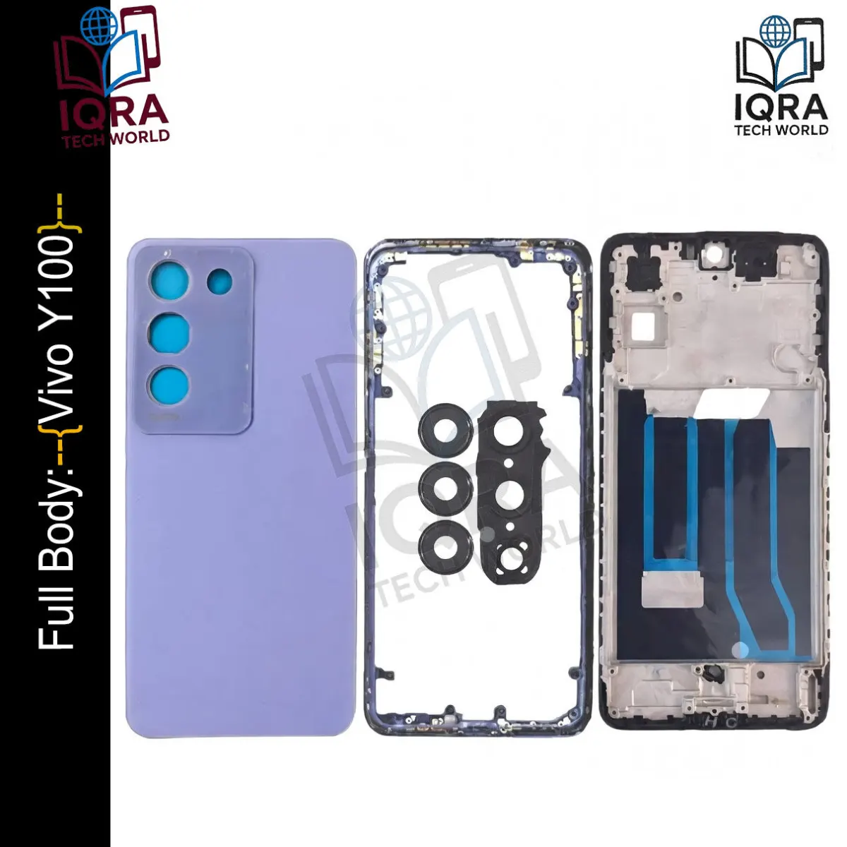 Vivo Y100 Full Body Housing / Middle Frame Chassis with Back Panel(Purple) Replacement Parts Price in Bangladesh - Mobile.com.bd