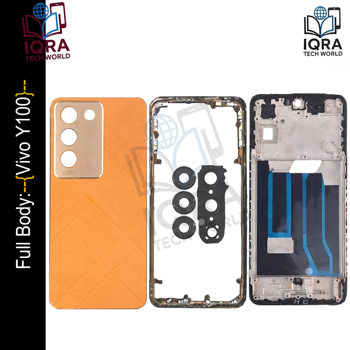 Vivo Y100 Full Body Housing / Middle Frame Chassis with Back Panel(Orange) Replacement Parts Price in Bangladesh - Mobile.com.bd