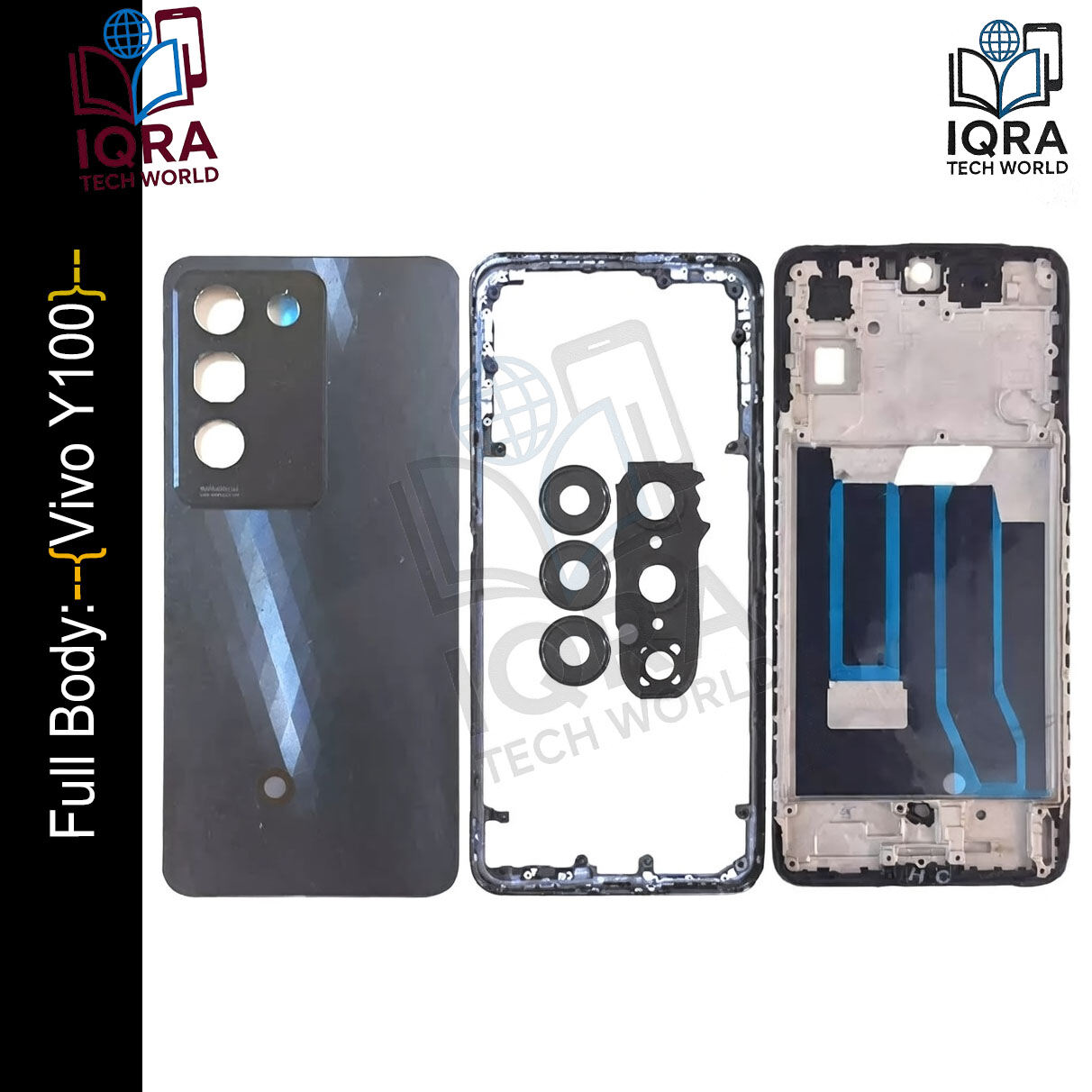 Vivo Y100 Full Body Housing / Middle Frame Chassis with Back Panel(Black) Replacement Parts Price in Bangladesh - Mobile.com.bd