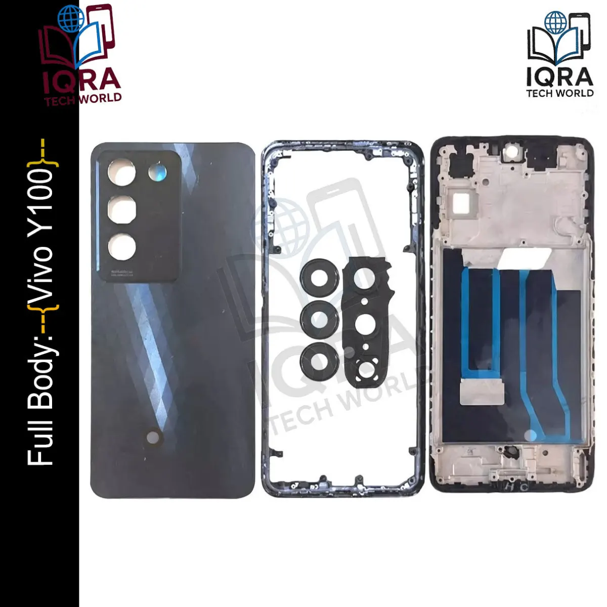 Vivo Y100 Full Body Housing / Middle Frame Chassis with Back Panel(Black) Replacement Parts Price in Bangladesh - Mobile.com.bd