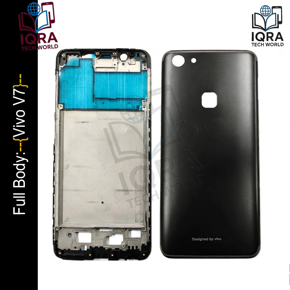 Vivo V7 Full Body Housing / Middle Frame Chassis with Back Panel(Black) Replacement Parts Price in Bangladesh - Mobile.com.bd