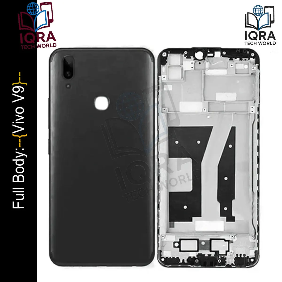 Vivo V9 Full Body Housing / Middle Frame Chassis with Back Panel(Black) Replacement Parts Price in Bangladesh - Mobile.com.bd