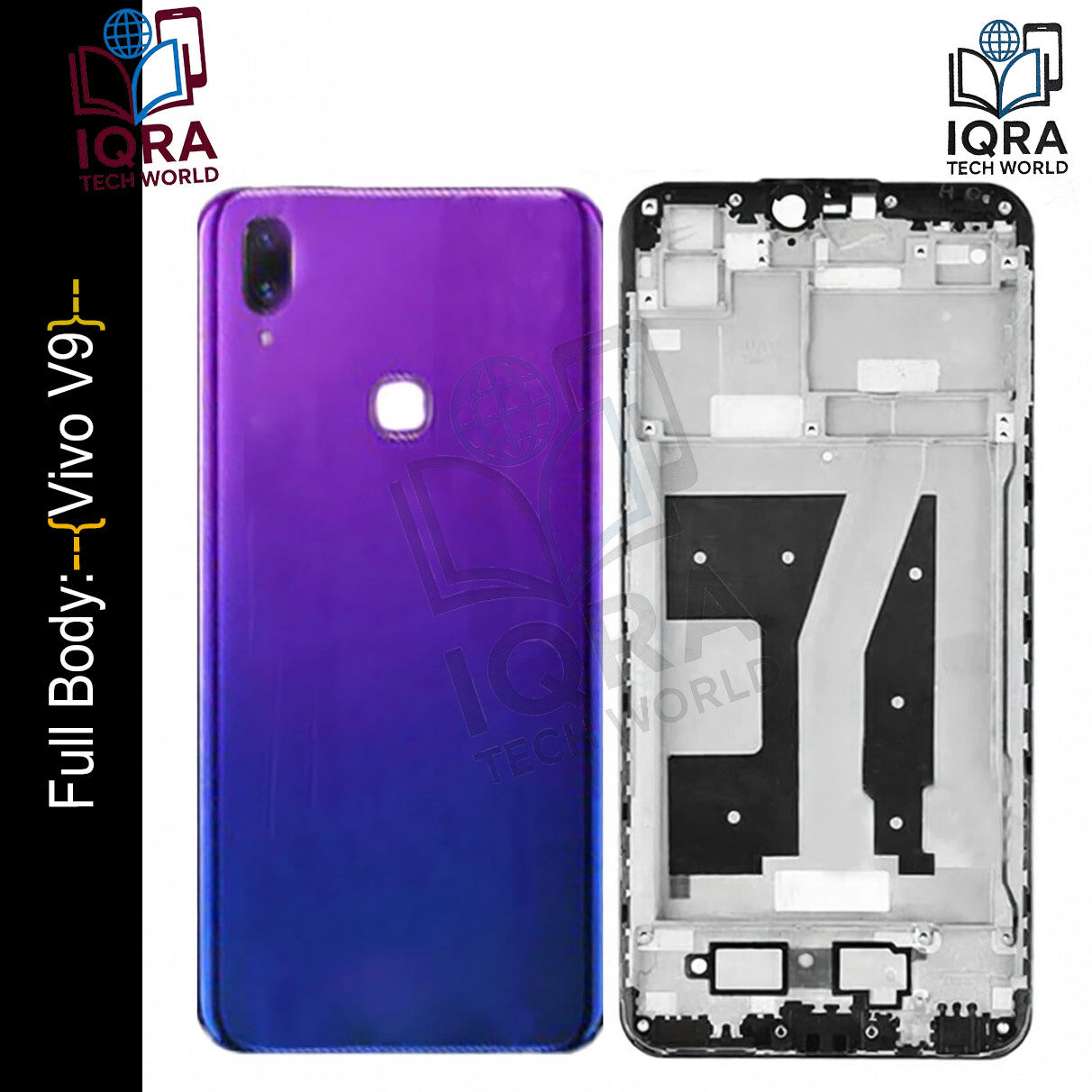 Vivo V9 Full Body Housing / Middle Frame Chassis with Back Panel(Purple) Replacement Parts Price in Bangladesh - Mobile.com.bd