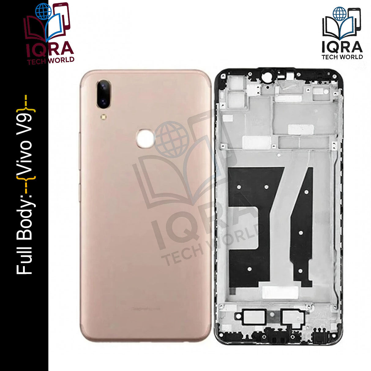 Vivo V9 Full Body Housing / Middle Frame Chassis with Back Panel(Gold) Replacement Parts Price in Bangladesh - Mobile.com.bd