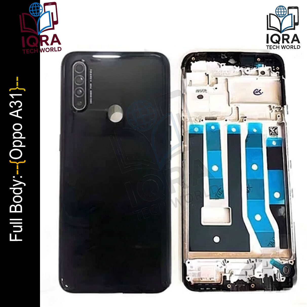 Oppo A31 Full Body Housing / Middle Frame Chassis with Back Panel(Black) Replacement Parts Price in Bangladesh - Mobile.com.bd