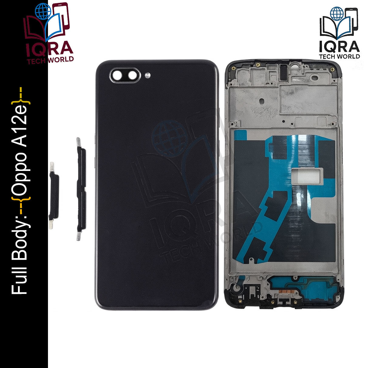 Oppo A12e Full Body Housing / Middle Frame Chassis with Back Panel(Black) Replacement Parts Price in Bangladesh - Mobile.com.bd
