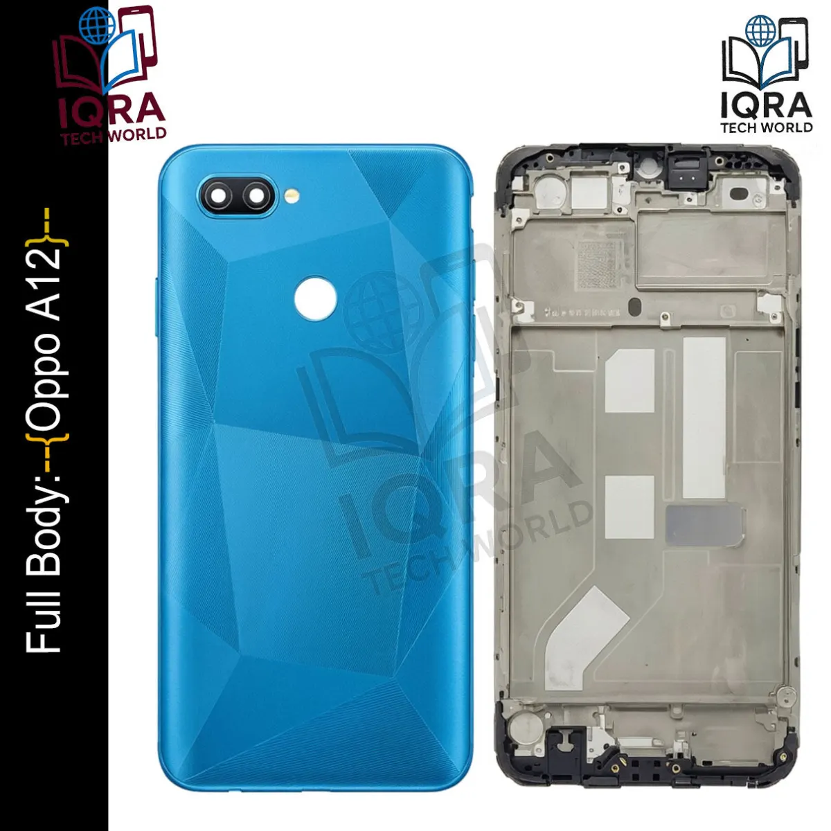 Oppo A12 Full Body Housing / Middle Frame Chassis with Back Panel(Blue) Replacement Parts Price in Bangladesh - Mobile.com.bd