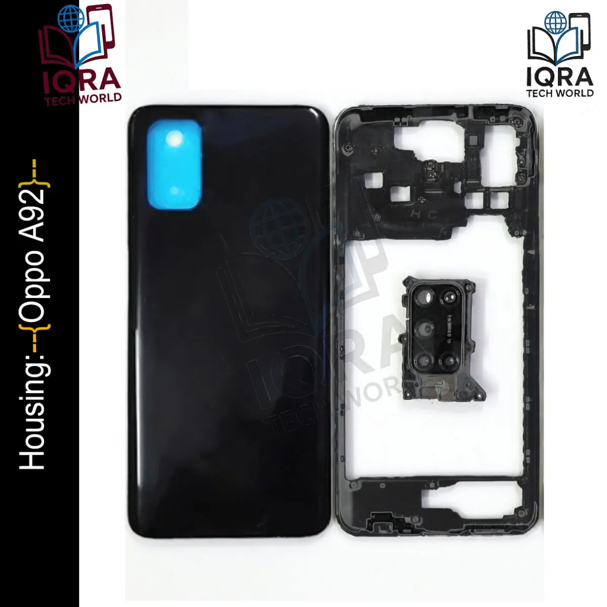 Oppo A92 (Backshell) Back Panel with Side Frame Housing(Black) Back Panels & Housings Price in Bangladesh - Mobile.com.bd